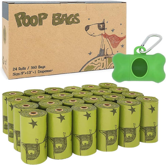 Biodegradable Dog Poop Bags (360) – Extra Large, Leak-Proof, Tear-Resistant with Dispenser – Eco-Friendly Scented & Unscented Options for Small to Large Dogs