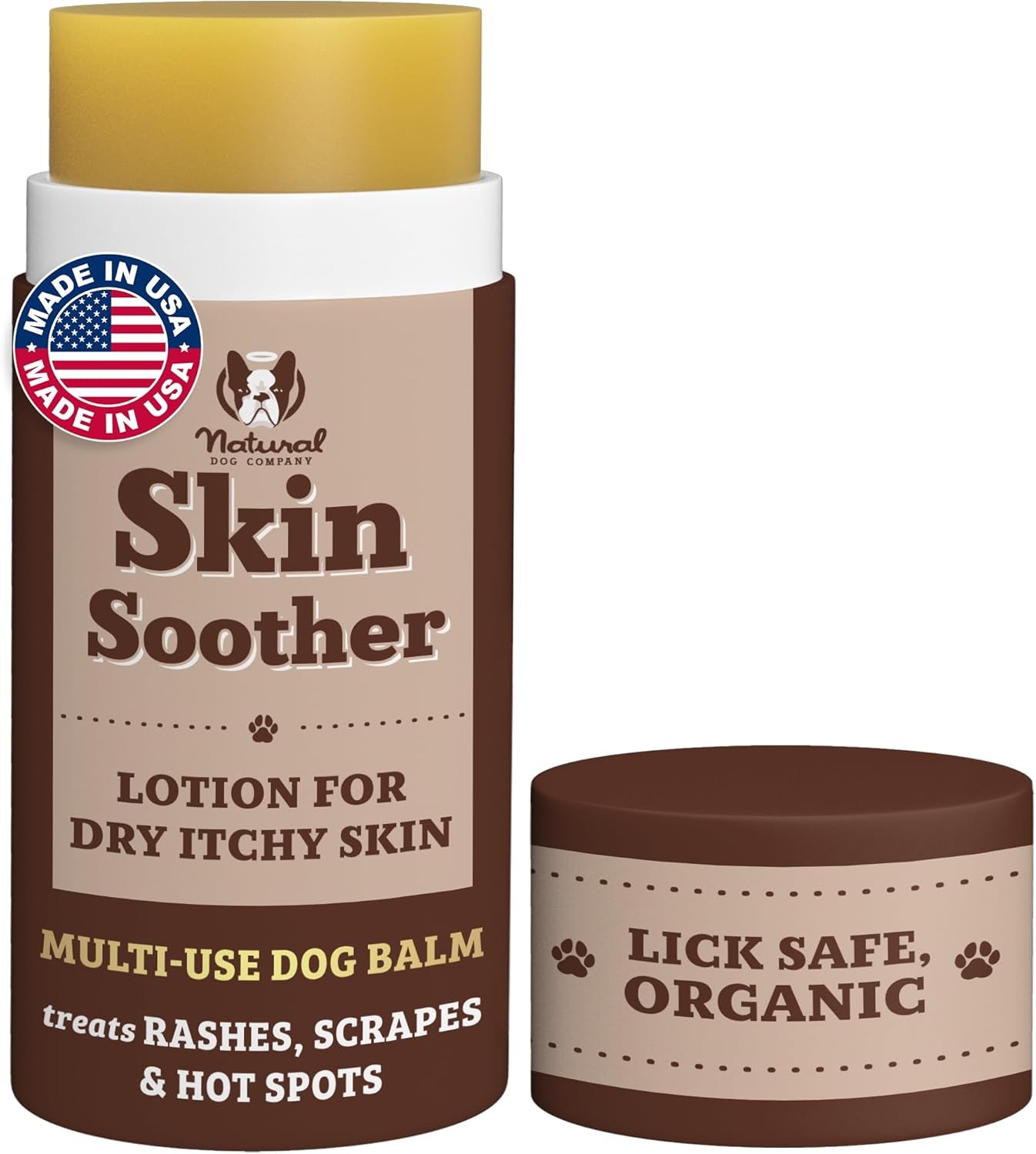 Skin Soother Balm 2 Oz Stick – Dog Skin Balm with Coconut Oil, Cocoa Butter, Calendula & Vitamin E – Helps Soothe Hot Spots, Redness & Irritated Skin – Lick-Safe & Easy to Apply