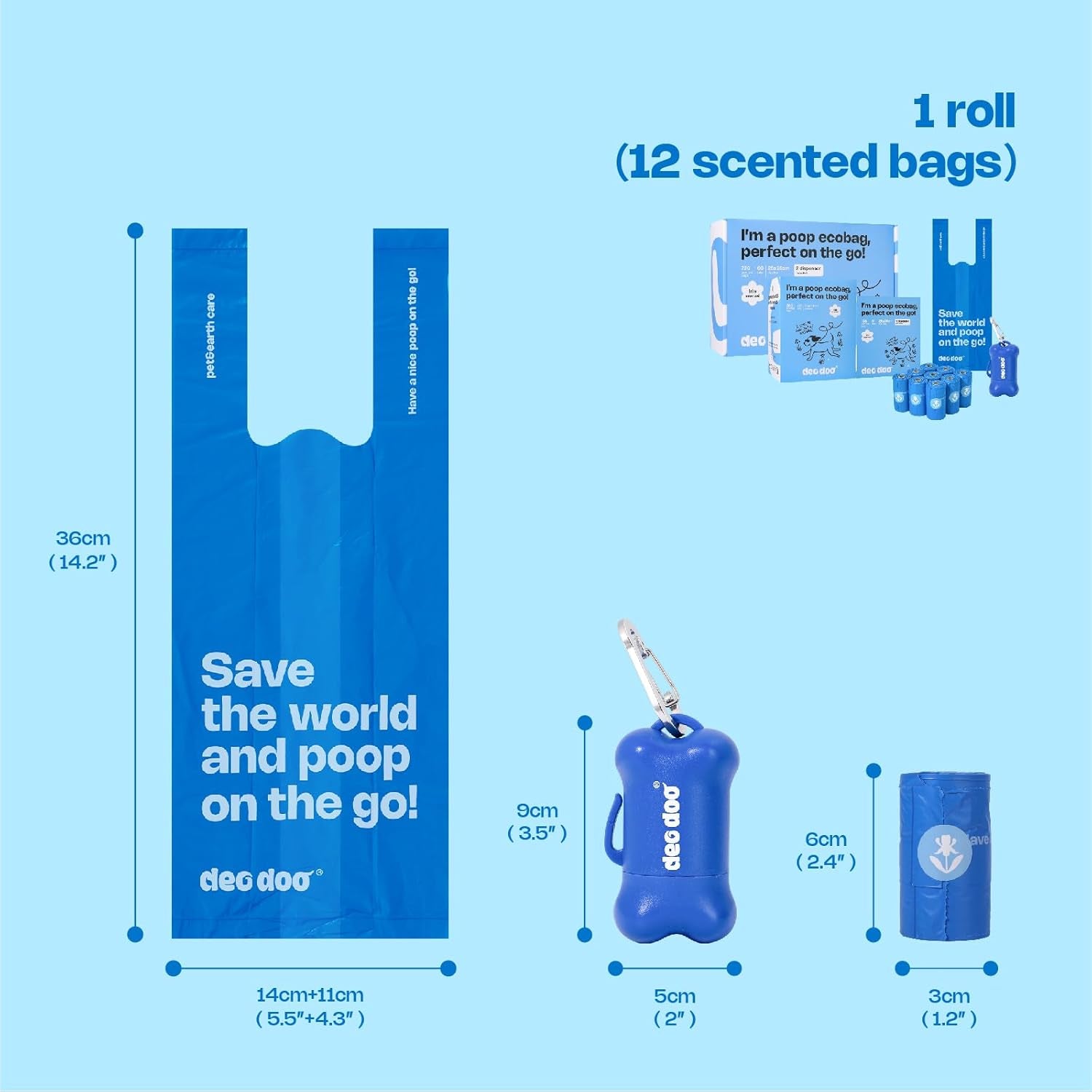 Dog Poop Bags with Handles 60 Rolls 720 Counts Big Sizes Leak Proof and Extra Thick Waste Bags Refill Rolls for Walking Small Medium Large Dogs Cats Litter with 2 Dispensers Iris Scented