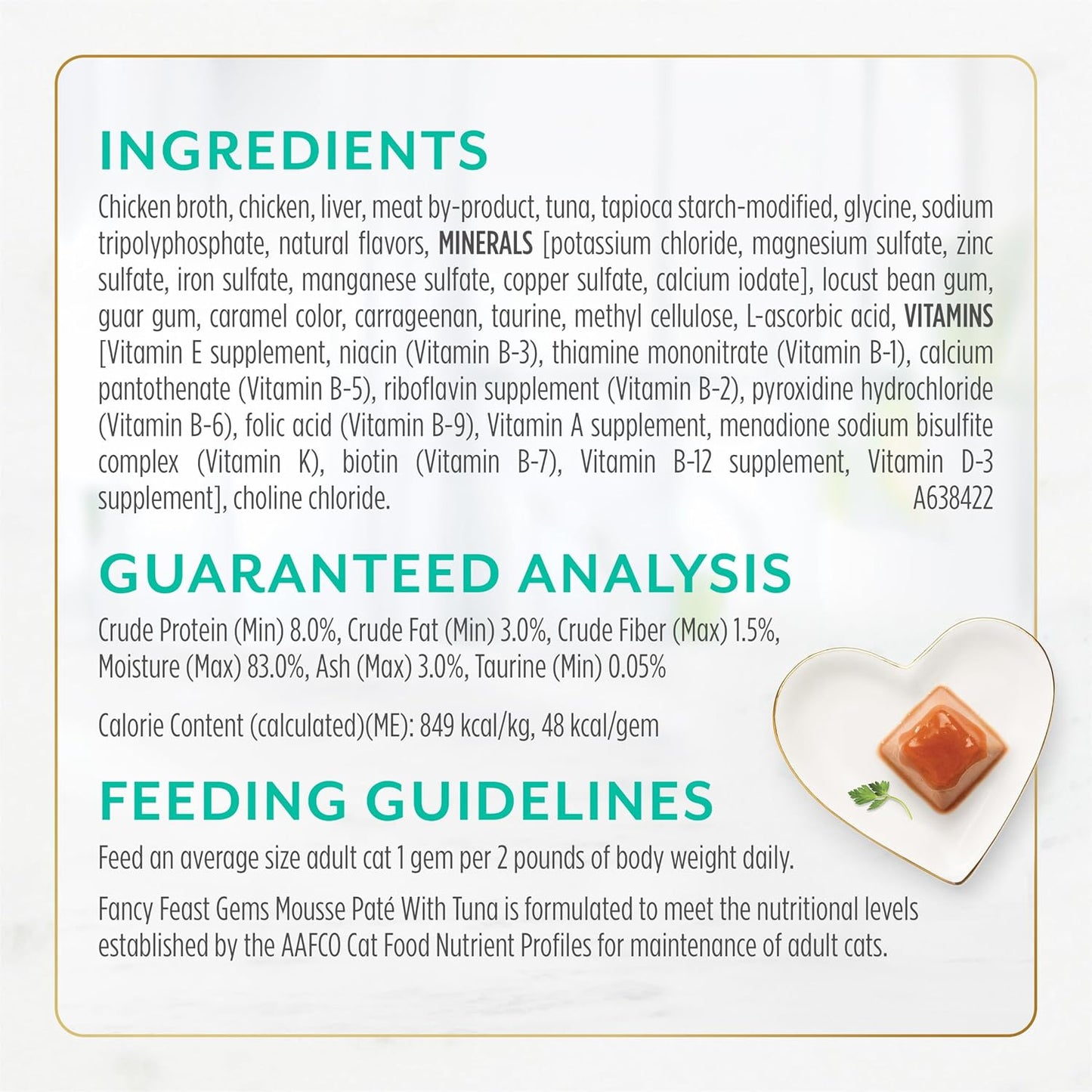 Gems Pate Cat Food Mousse with Tuna and a Halo of Savory Gravy Cat Food - (Pack of 8) 4 Oz. Boxes