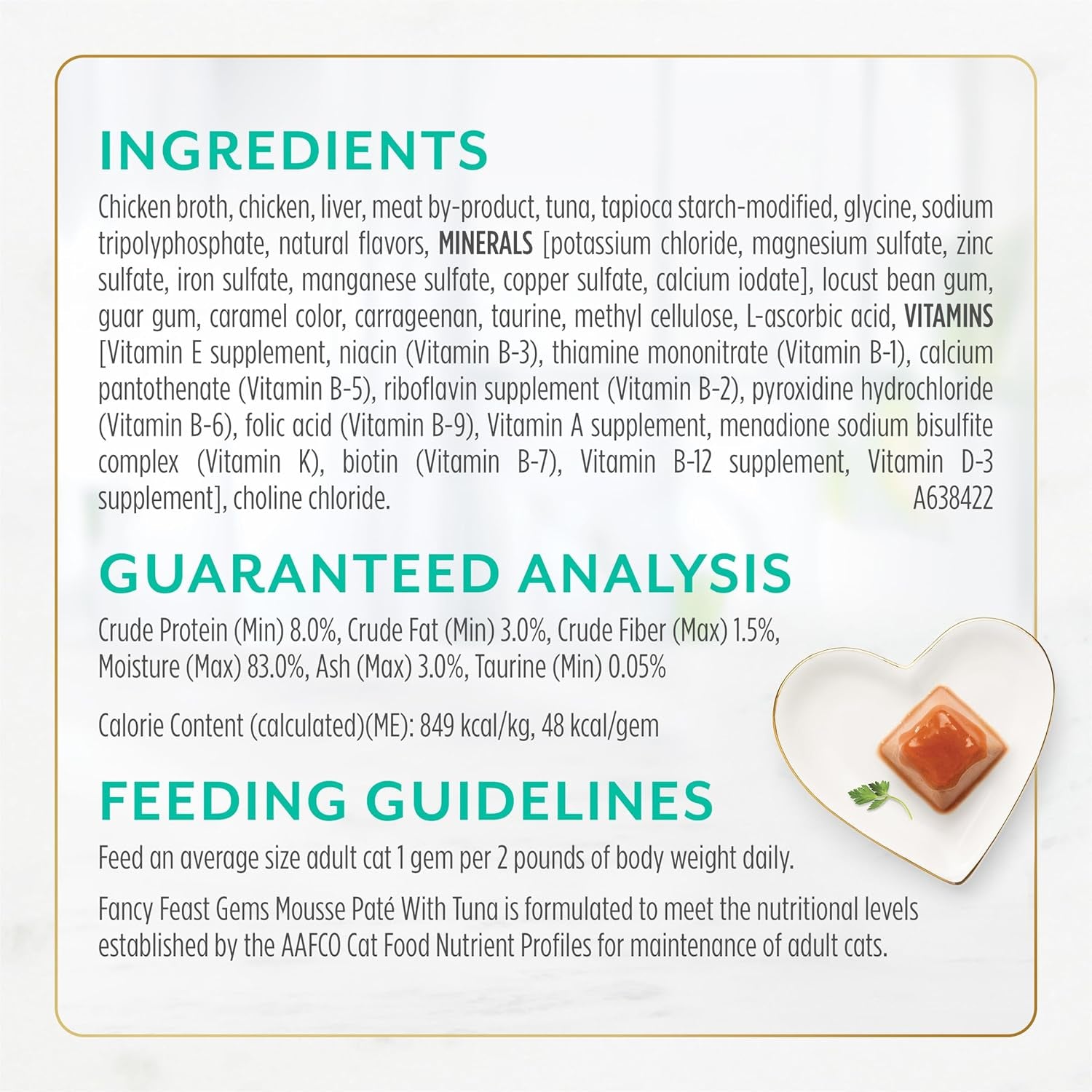 Gems Pate Cat Food Mousse with Tuna and a Halo of Savory Gravy Cat Food - (Pack of 8) 4 Oz. Boxes