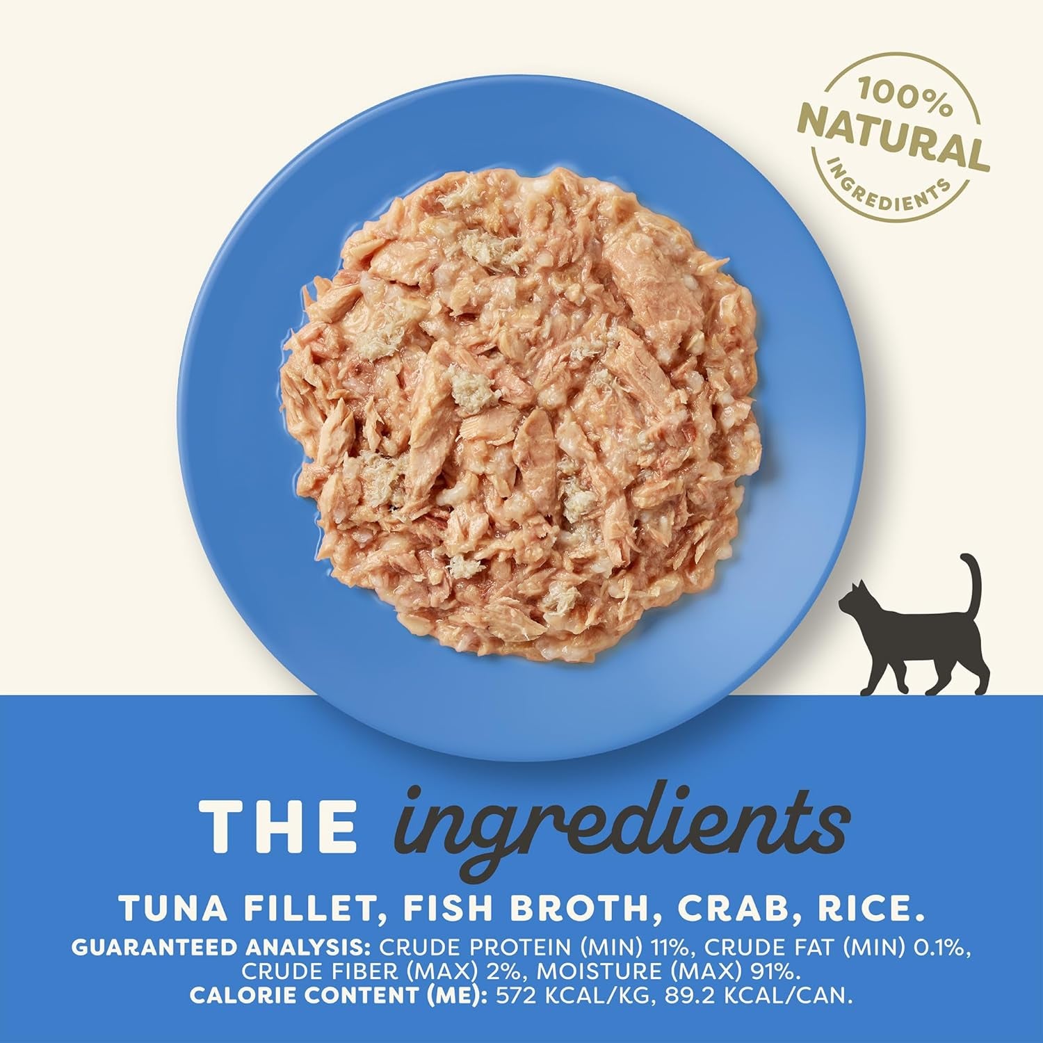 Natural Wet Canned Cat Food, Limited and Natural Ingredients, High Protein with No Artificial Additives, Tuna Fillet & Crab in Broth (24 X 5.5Oz Cans)