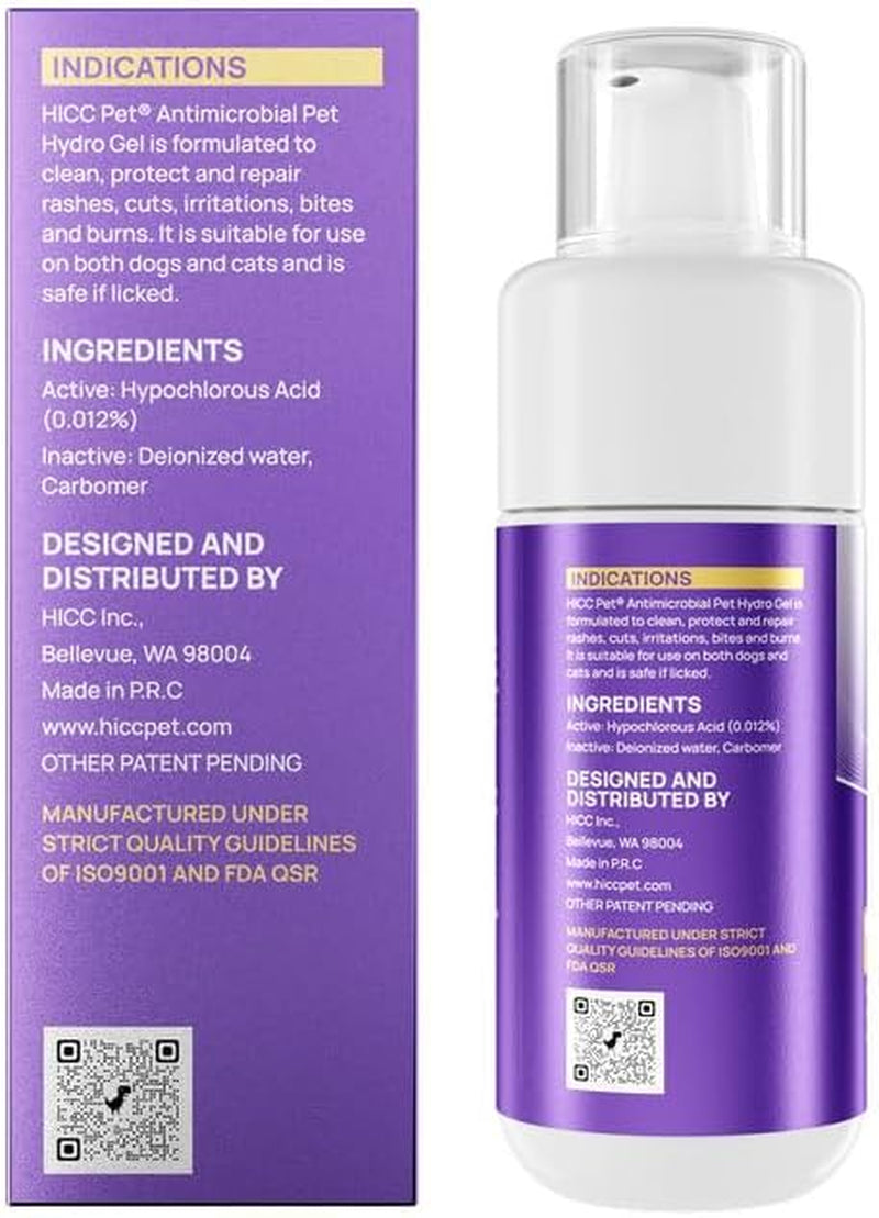 Dog Wound Care Hydro Gel, Heals Wounds, Hot Spot Treatment for Dogs, Soothes Inflammation, Prevents Infection, Treats Bites, Scratches & Skin Ulcers, Cat Wound Care Solution, 3.4 Ounces