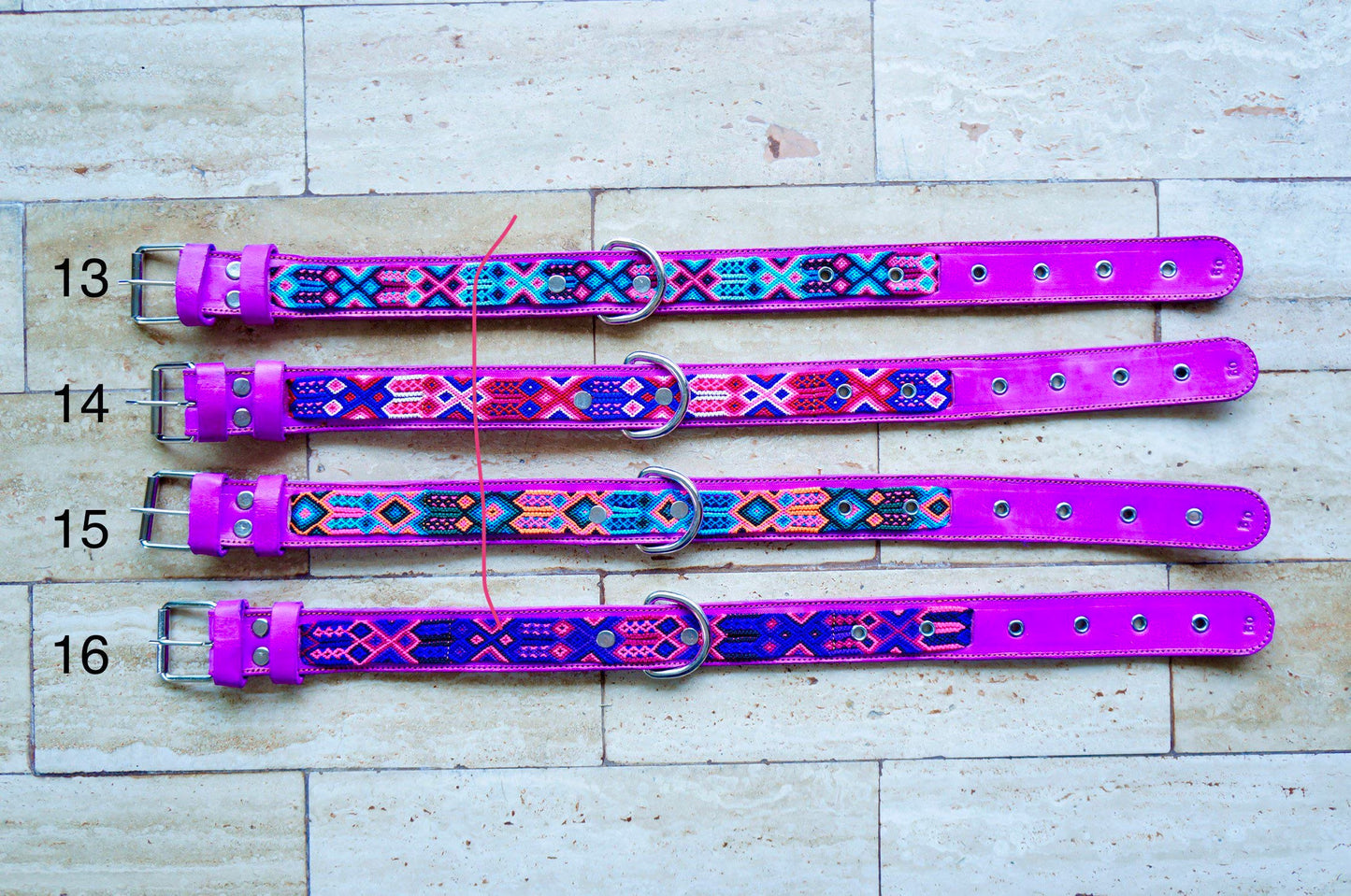Large Leather Dog Collar | Woven Nylon Dog Collar | Fiesta Collar | Handmade Mexican Dog Collar | Large Dog Accessory