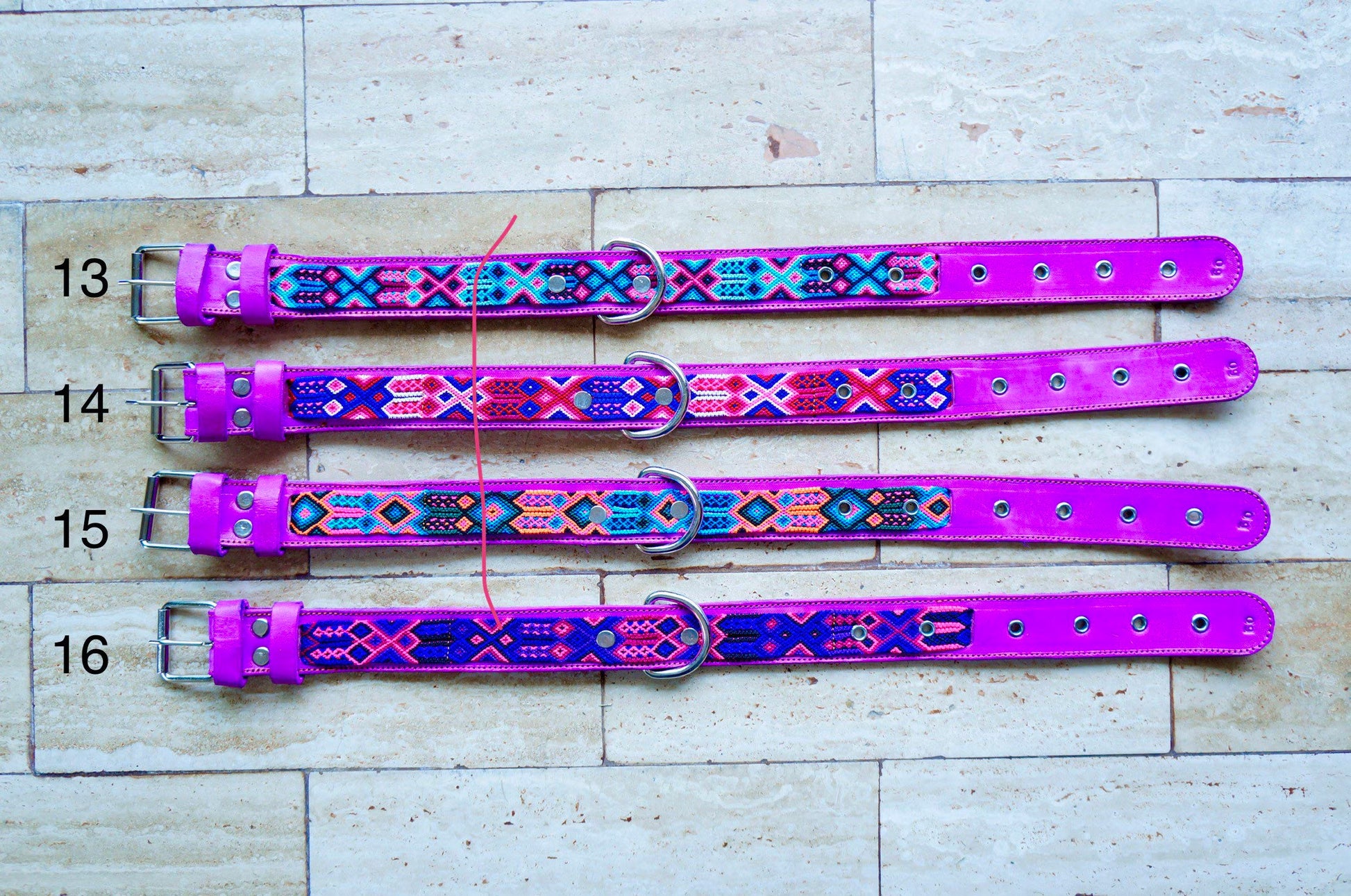 Large Leather Dog Collar | Woven Nylon Dog Collar | Fiesta Collar | Handmade Mexican Dog Collar | Large Dog Accessory