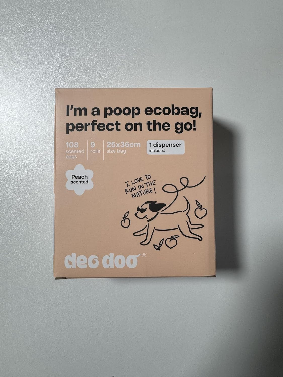 Dog Poop Bags with Handles 9 Rolls 108 Counts Big Sizes Leak Proof and Extra Thick Waste Bags Refill Rolls for Walking Small Medium Large Dogs Cats Litter with Holder Peach Scented