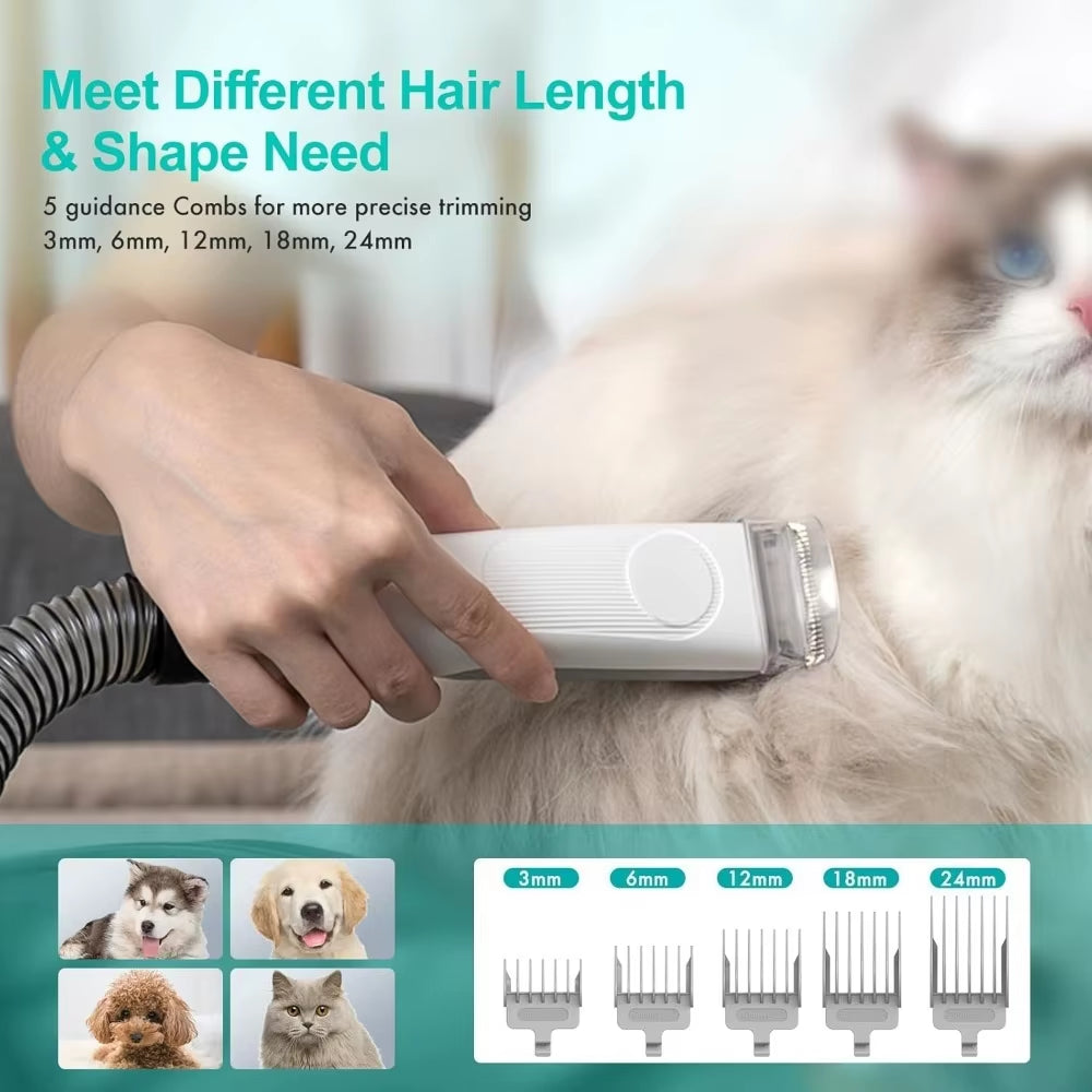 New Upgrade Neakasa P1 Pro Pet Grooming Kit & Vacuum Suction 99% Pet Hair, Professional Clippers with 5 Proven Grooming Tools