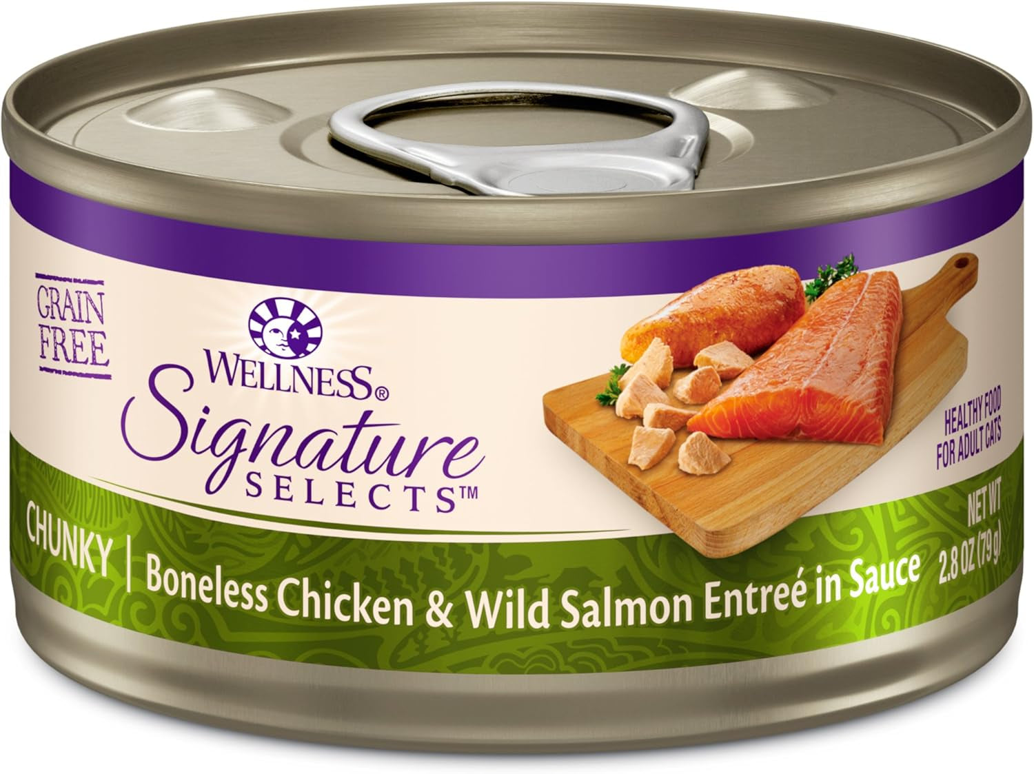 CORE Signature Selects Chunky Adult Wet Cat Food, Natural, Protein-Rich, Grain Free, 2.8 Ounce, 12 Pack (Chicken & Salmon)