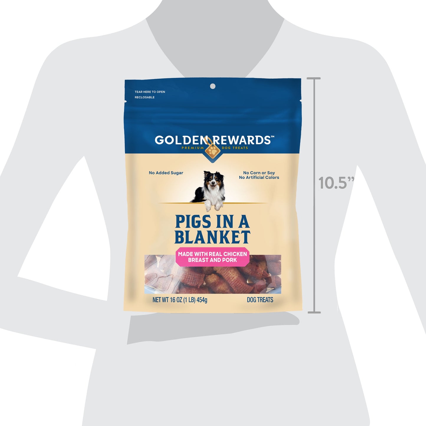 Pigs in a Blanket Chicken and Pork Sausage Dog Treats, 16 Oz