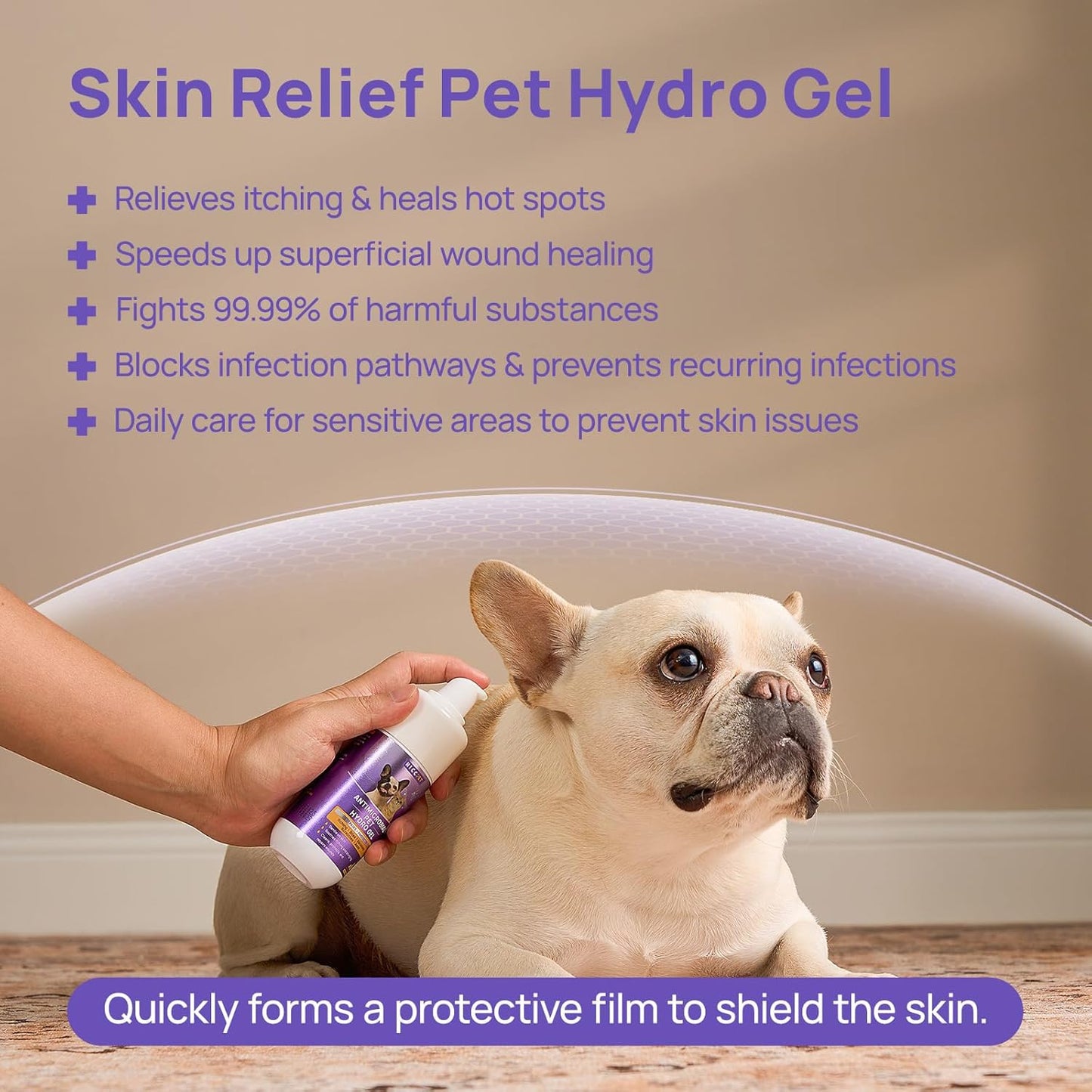 Dog Wound Care Hydro Gel, Heals Wounds, Hot Spot Treatment for Dogs, Soothes Inflammation, Prevents Infection, Treats Bites, Scratches & Skin Ulcers, Cat Wound Care Solution, 3.4 Ounces