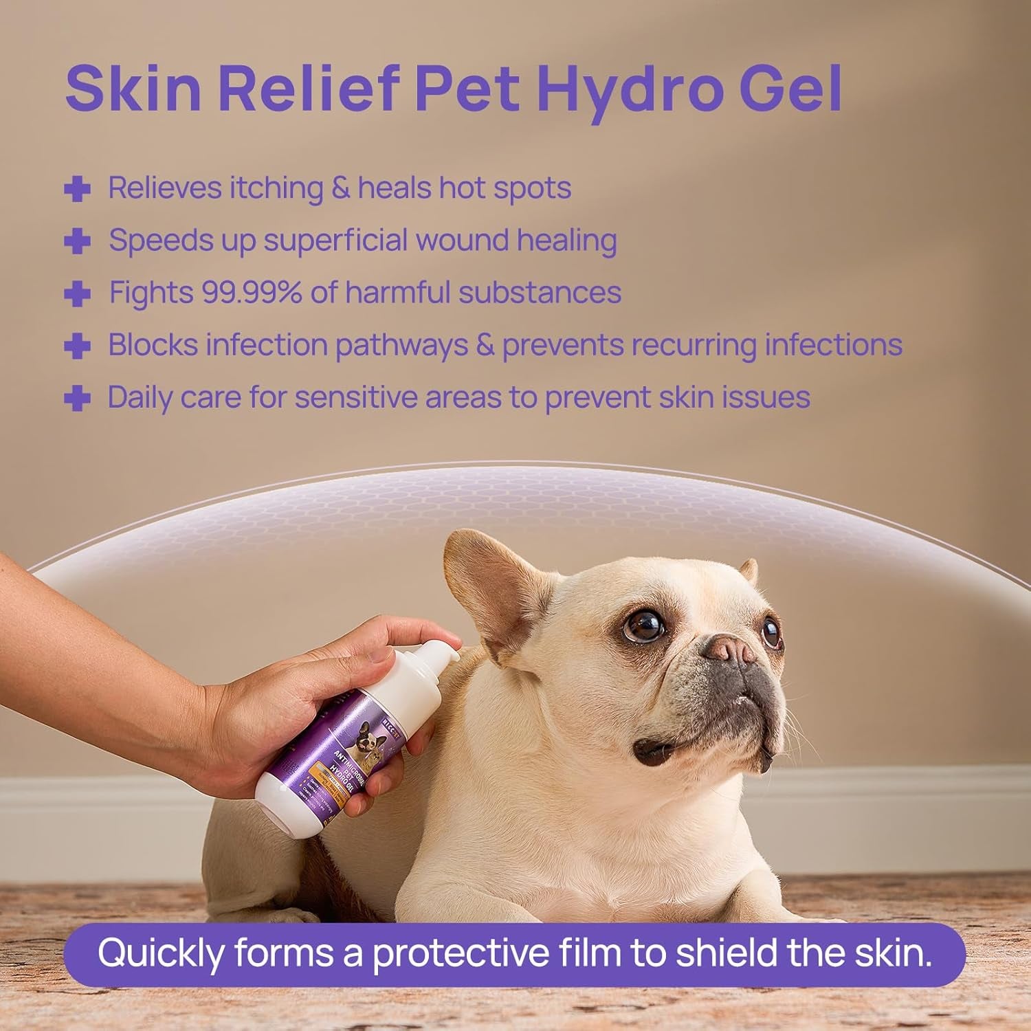 Dog Wound Care Hydro Gel, Heals Wounds, Hot Spot Treatment for Dogs, Soothes Inflammation, Prevents Infection, Treats Bites, Scratches & Skin Ulcers, Cat Wound Care Solution, 3.4 Ounces