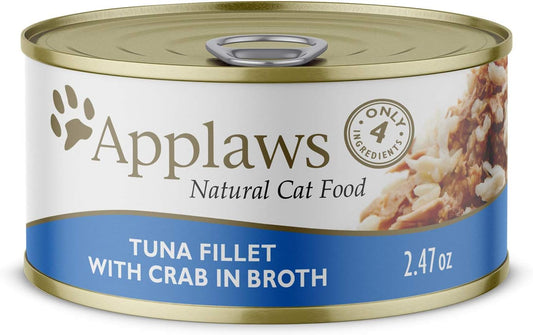 Natural Wet Cat Food Tuna Fillet with Crab in Broth