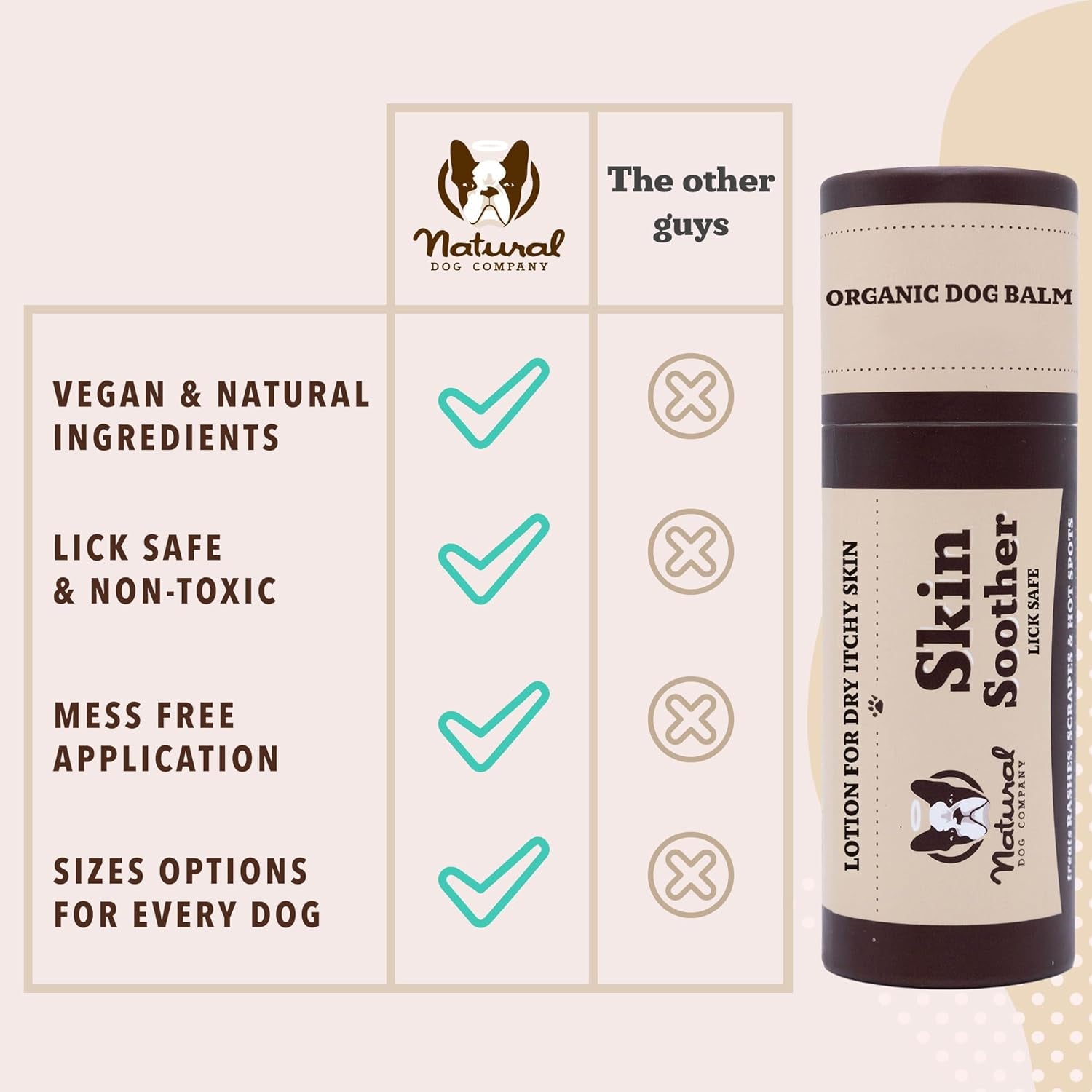 Skin Soother Balm 2 Oz Stick – Dog Skin Balm with Coconut Oil, Cocoa Butter, Calendula & Vitamin E – Helps Soothe Hot Spots, Redness & Irritated Skin – Lick-Safe & Easy to Apply