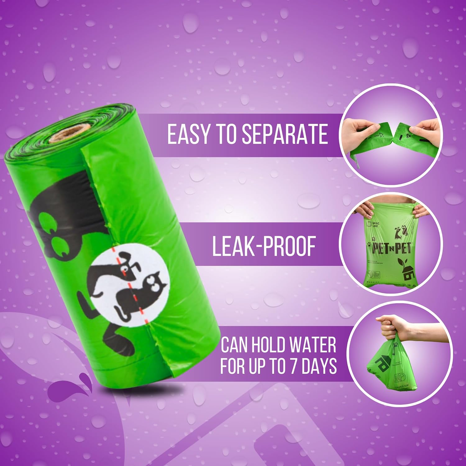 1080 Counts Green Poop Bags for Dogs, 41% Plant Based & 59% PE Extra Thick Dog Poop Bags Rolls, 9" X 13", Lavender Scented Pet Waste Bag