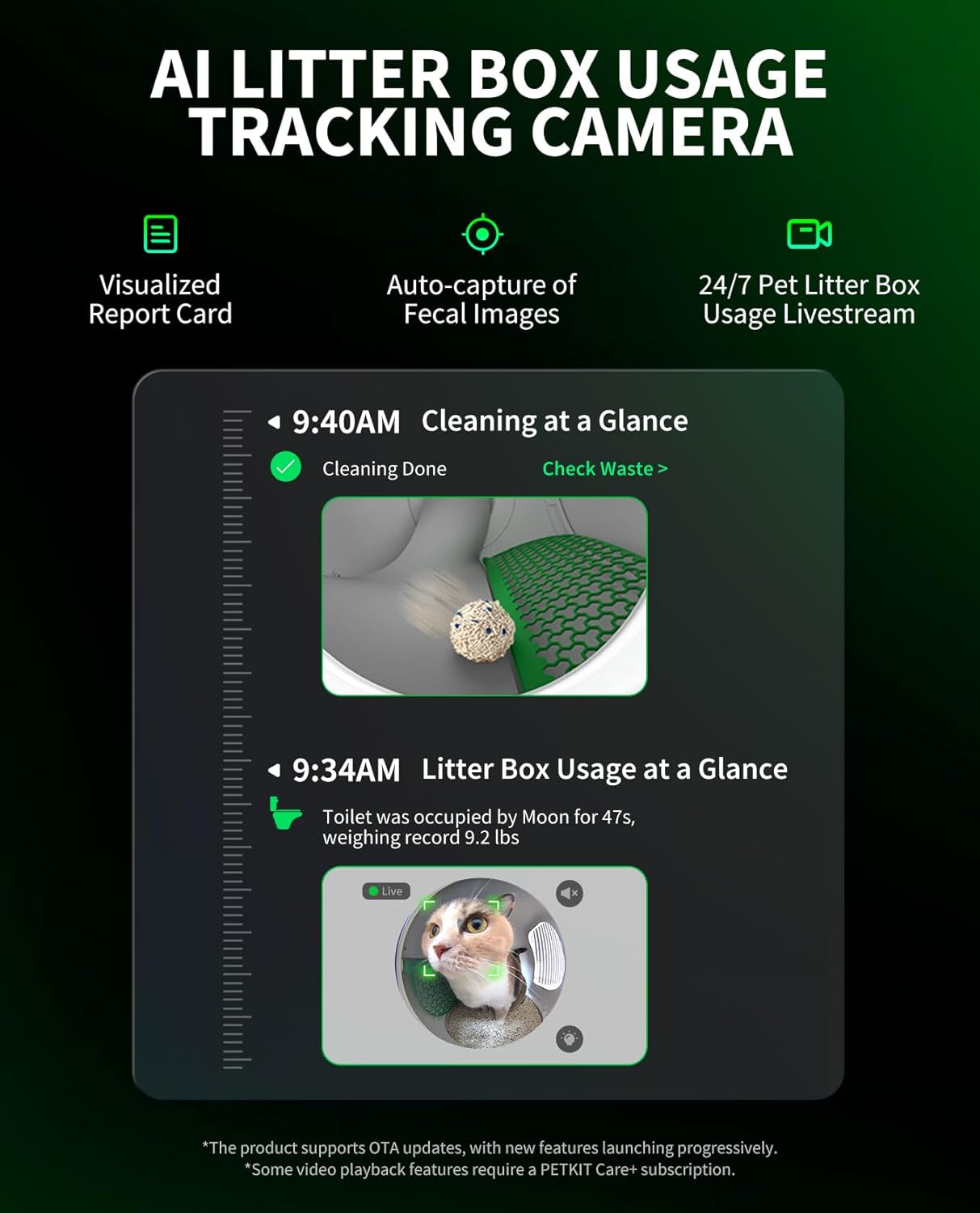 2025 Purobot Max Pro Ai-Camera Self Cleaning Cat Litter Box, 210° Wide Angle Lens Night Vision Cat Facial Recognition Automatic Litter Box with 5G Wifi App Control Odor-Free
