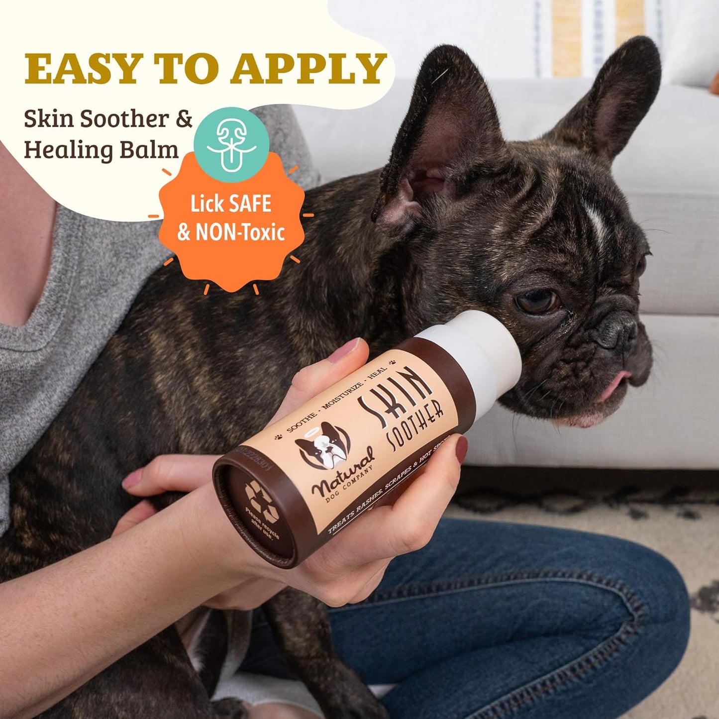 Skin Soother Balm 2 Oz Stick – Dog Skin Balm with Coconut Oil, Cocoa Butter, Calendula & Vitamin E – Helps Soothe Hot Spots, Redness & Irritated Skin – Lick-Safe & Easy to Apply