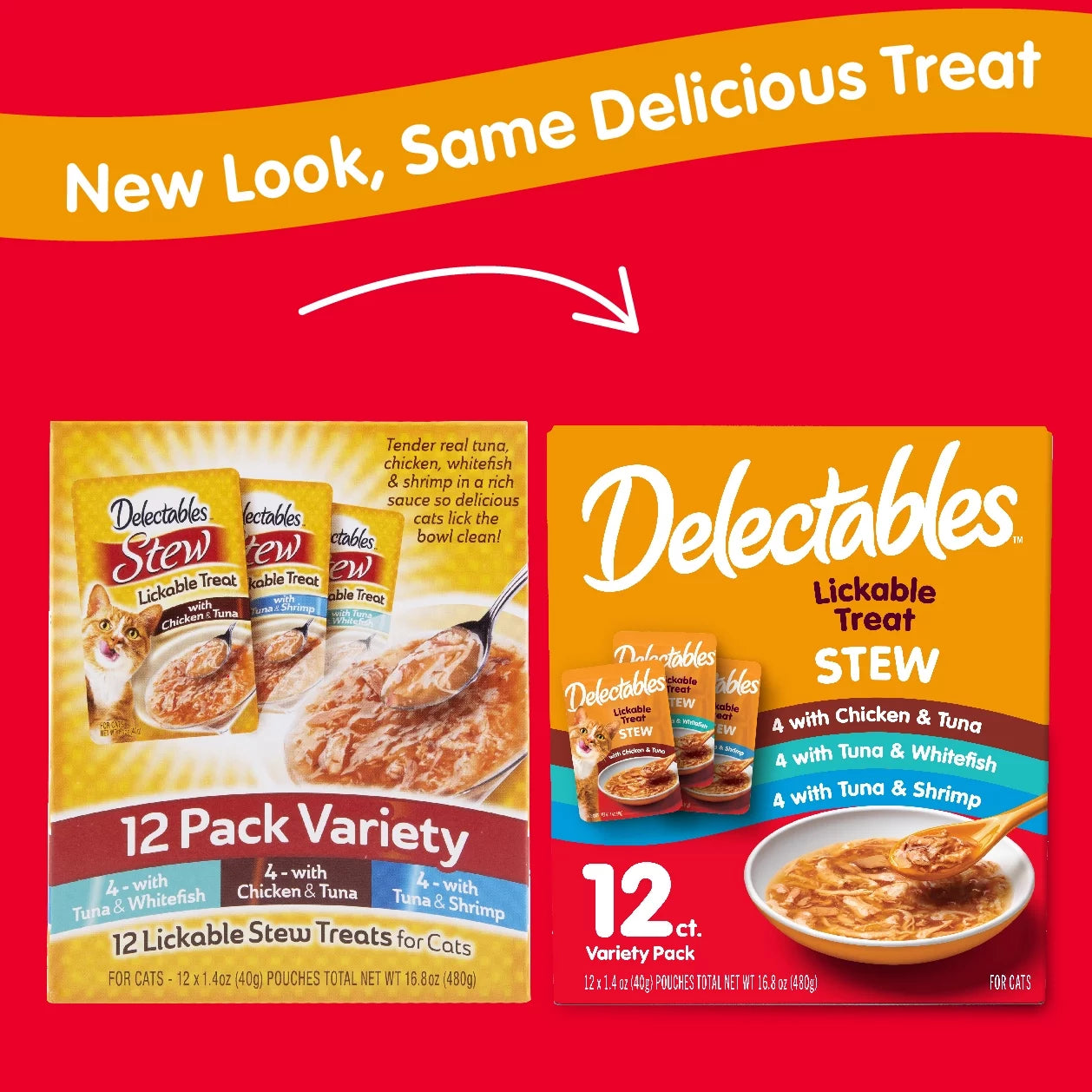 Lickable Cat Treats Stew Variety Pack, 12 Count (16.8 Oz.)