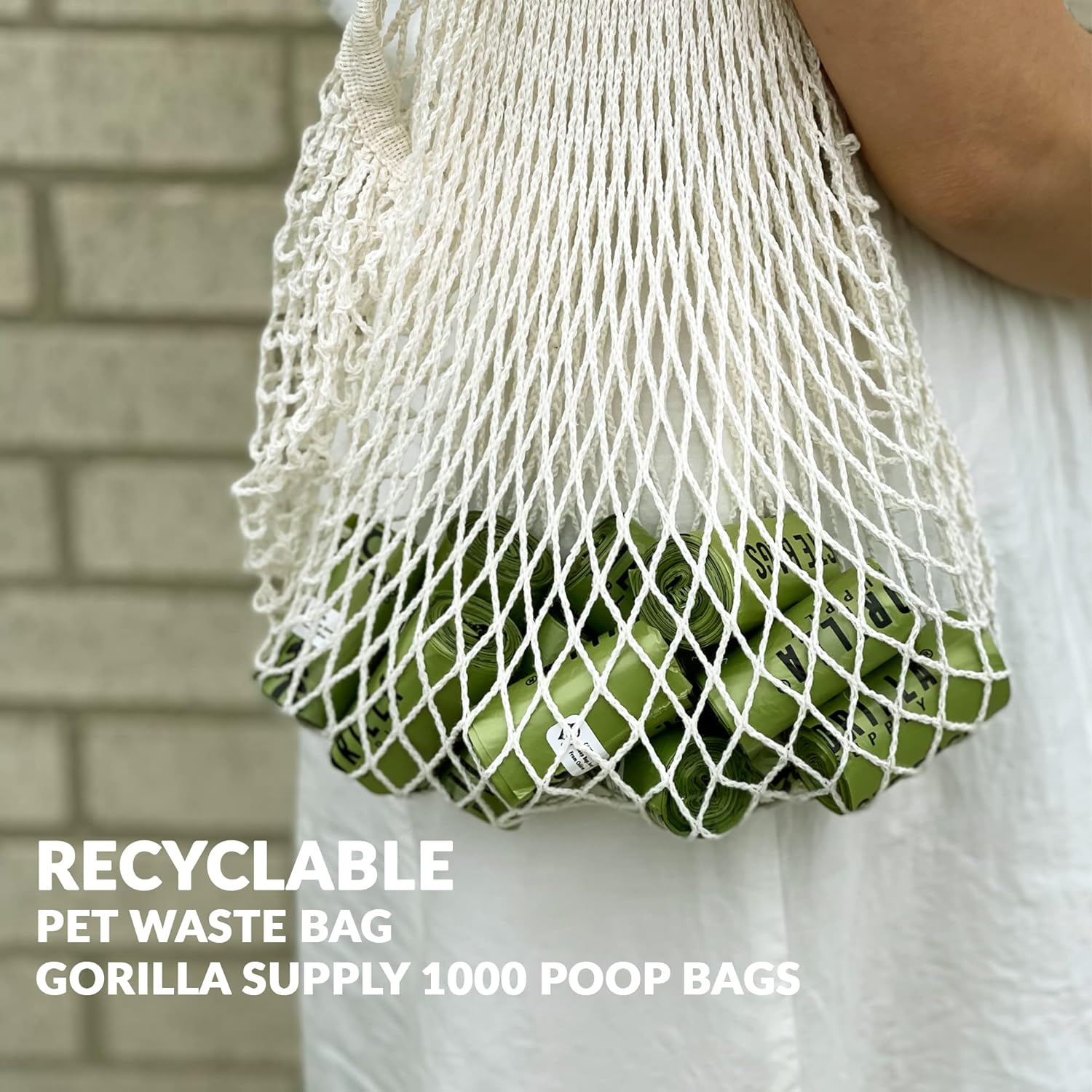 Dog Poop Waste Bags with Dispenser and Leash Tie, 9" X 13", Green, 1000 Count