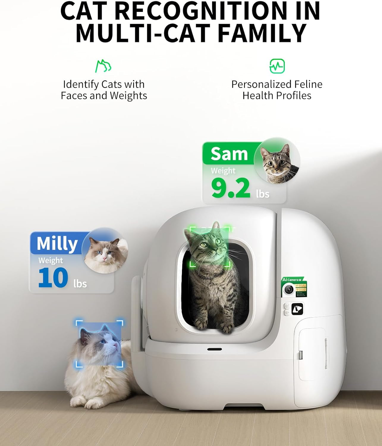 2025 Purobot Max Pro Ai-Camera Self Cleaning Cat Litter Box, 210° Wide Angle Lens Night Vision Cat Facial Recognition Automatic Litter Box with 5G Wifi App Control Odor-Free