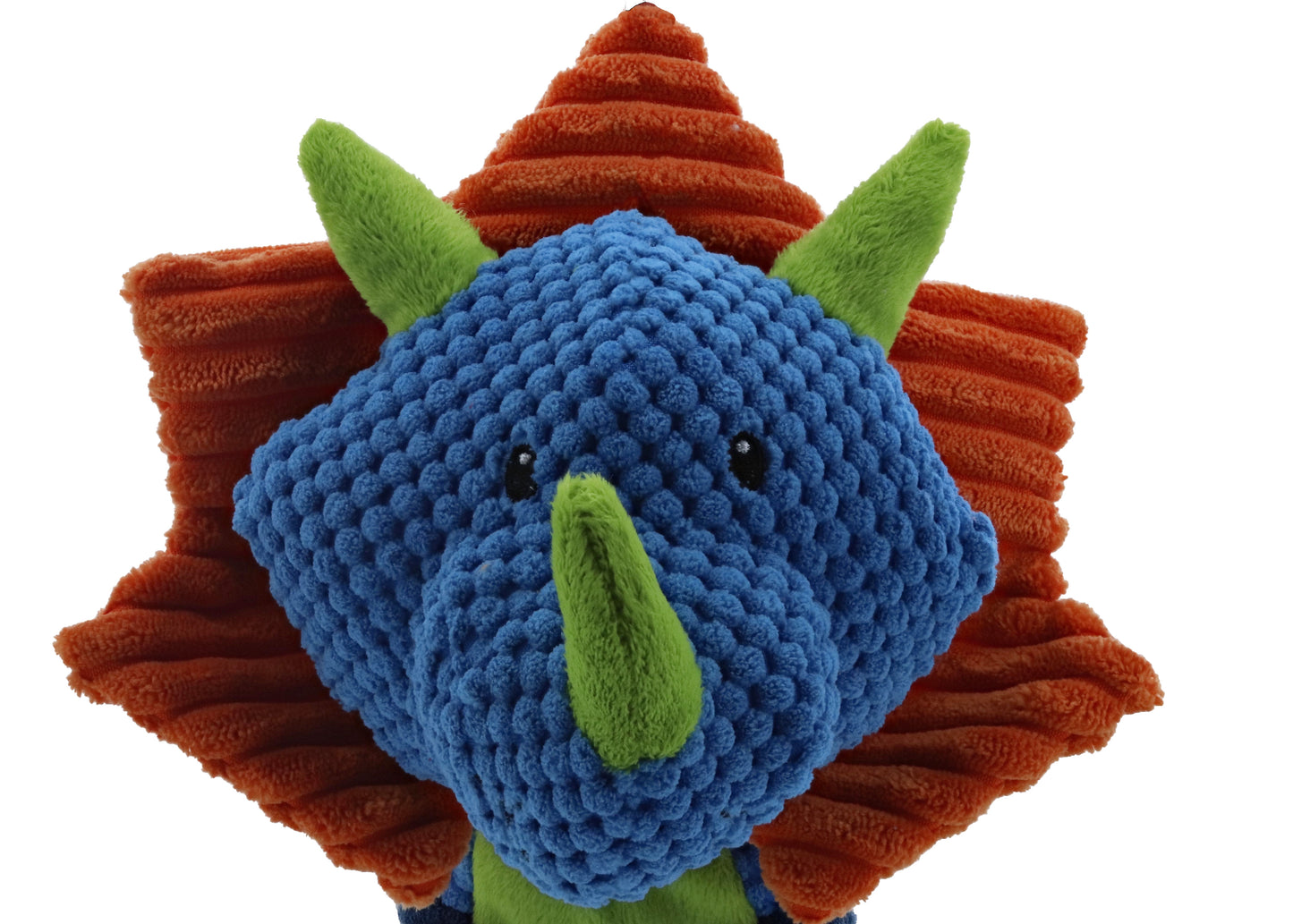 Jurassic Cord Crew Triceratops Dog Toy – Durable Plush Squeaky Chew Toy for Small Dogs, Tug-of-War & Playtime Fun