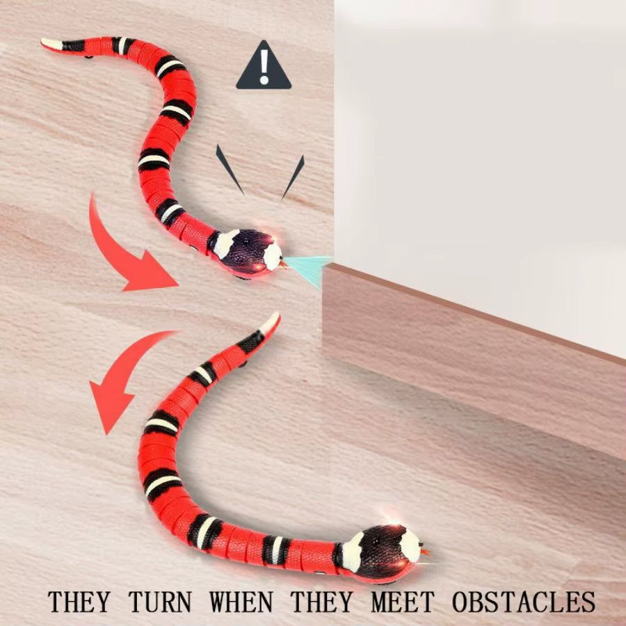Smart Sensing Interactive Cat Toys for Indoor Cats; Automatic Obstacle Avoidance; Automatic Electronic Snake Cat Teaser Toys