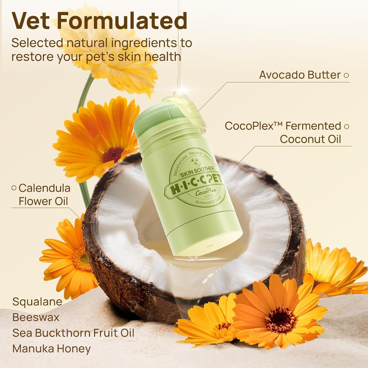 Skin Balm for Dogs & Cats - Soothes Itching and Irritation Skin & Prevents Infection, All-Natural Dog Moisturizer for Dry Itchy Skin, Lick-Safe Allergy & Hot Spot Treatment - 0.21Oz