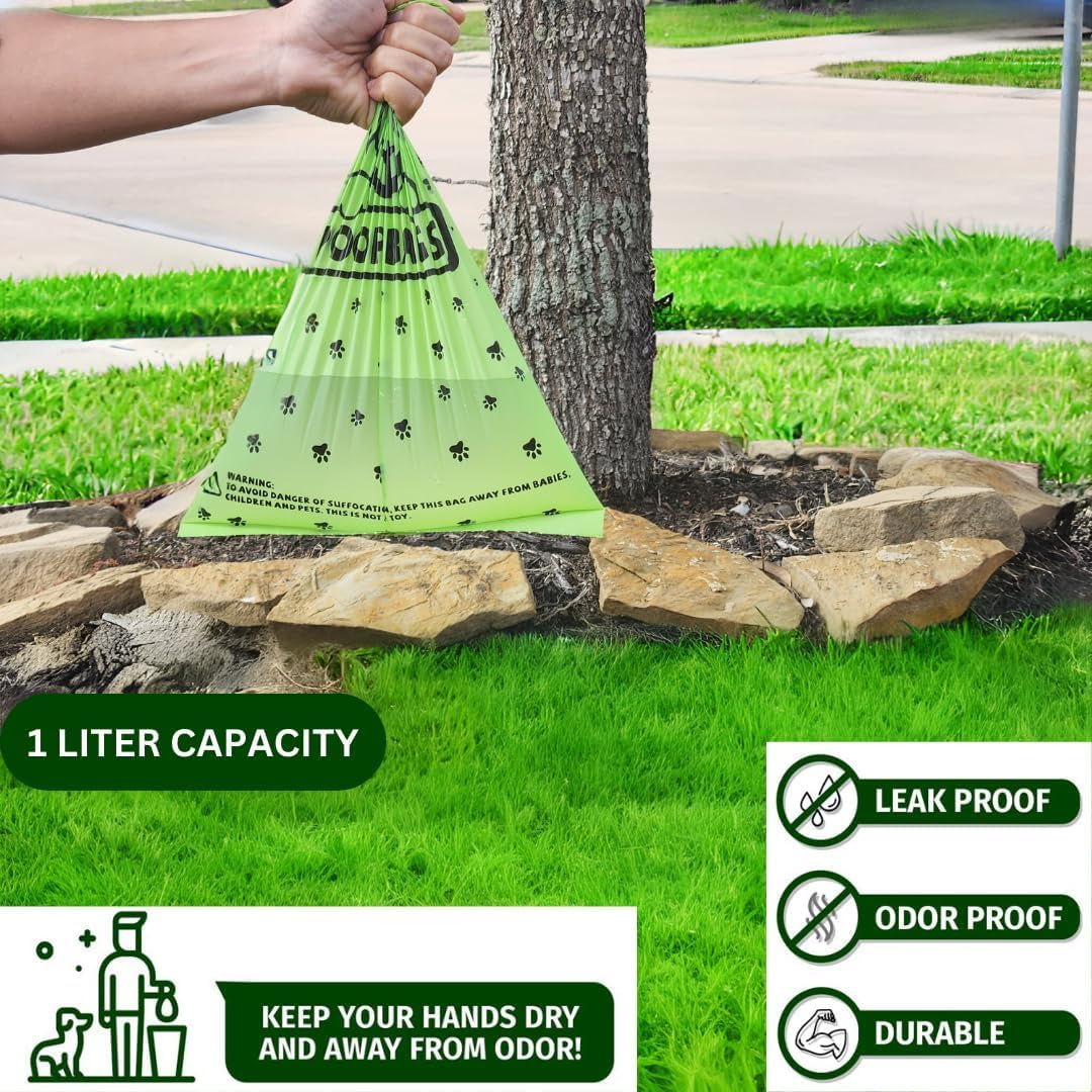 240 Dog Poop Bags | Certified Compostable| Eco-Friendly Pet Waste Bags with Dispenser |16 Rolls of Plant Based, Extra-Thick, Leak-Proof and Odor-Proof Bags | Good for Dogs, Cat'S Litter, Kid'S Diapers
