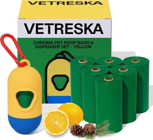 Dog Poop Bag with Dispenser, Leak Proof and Extra Thick Pet Waste Bags for Dog Walking and Cat Litter, Citrus Bloom & Cedar Scented, 105 Count