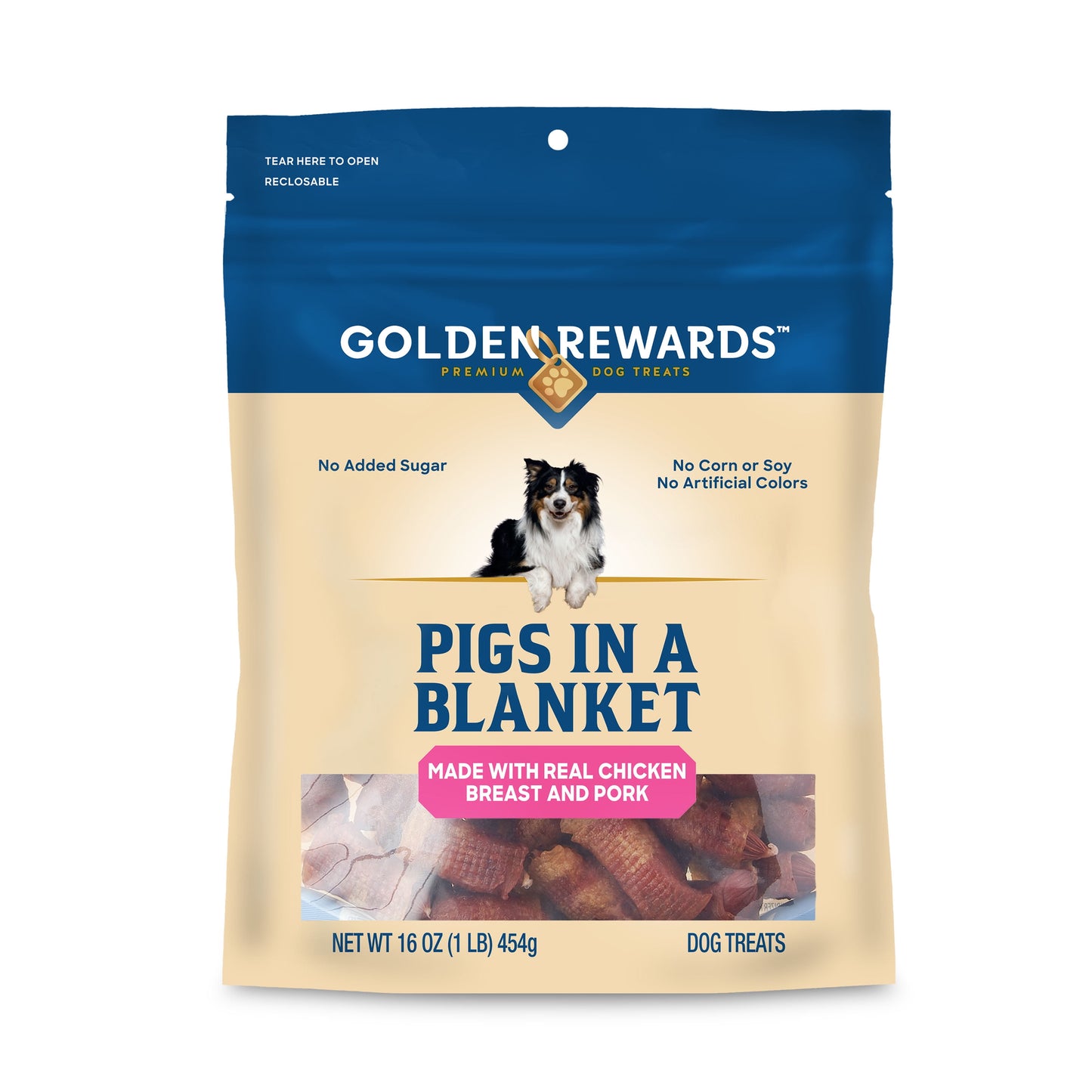 Pigs in a Blanket Chicken and Pork Sausage Dog Treats, 16 Oz
