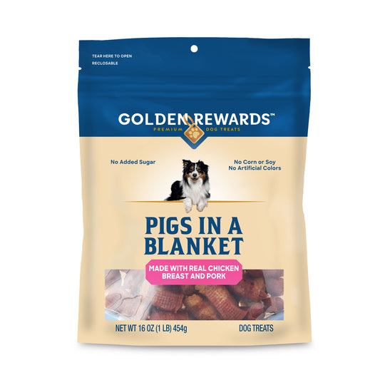 Pigs in a Blanket Chicken and Pork Sausage Dog Treats, 16 Oz