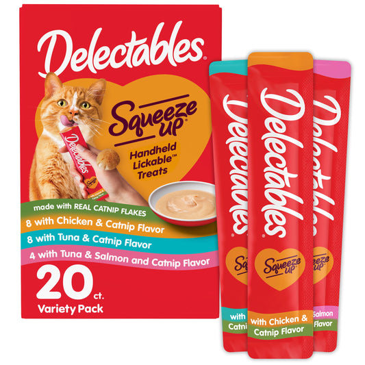 Hartz  Squeeze up Catnip Flavored Variety Pack Lickable Cat Treat, 20Ct