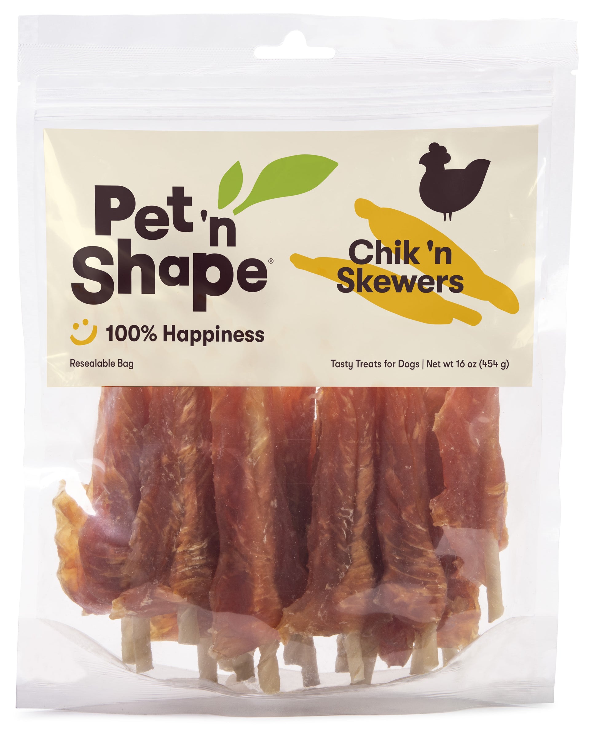 Chik 'N Skewers - Chicken Wrapped Rawhide Chew Dog Treats - 1 Pound