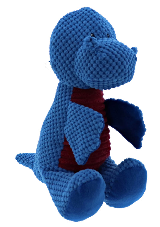 Jurassic Cord Crew Sit T-Rex Dog Toy – Large Blue Dinosaur Plush, Durable Squeaky Chew Toy for Dogs 🦖🐶