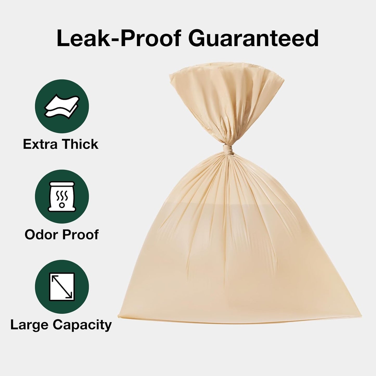 Dog Poop Bag with Dispenser, Leak Proof and Extra Thick Pet Waste Bags for Dog Walking and Cat Litter, Sandalwood & Almond Scented, 105 Count