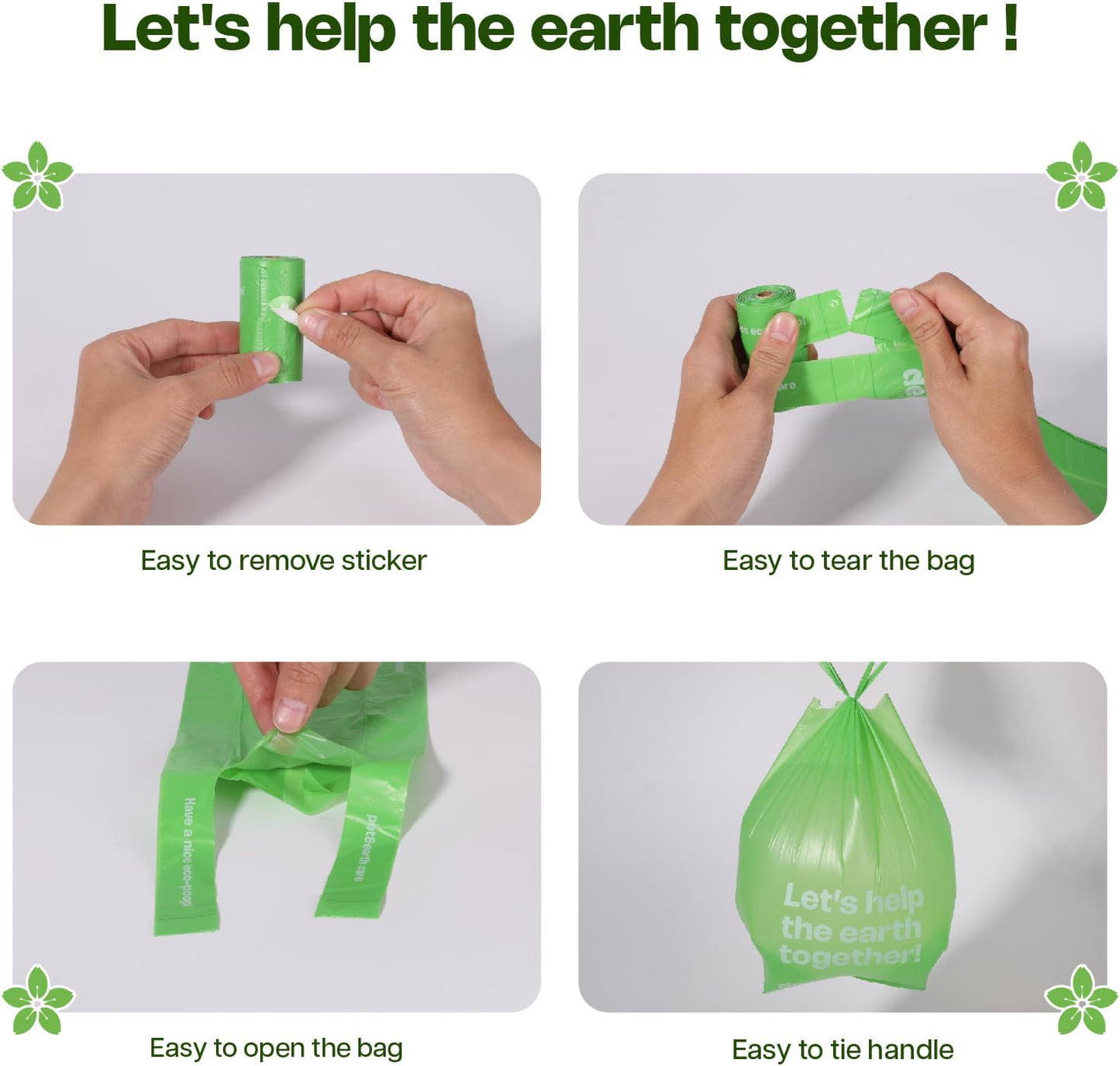 Dog Poop Bags with Handles Sakura Scented 18 Rolls 270 Counts Leak Proof and Extra Thick Waste Bags for Walking Small Medium Dogs
