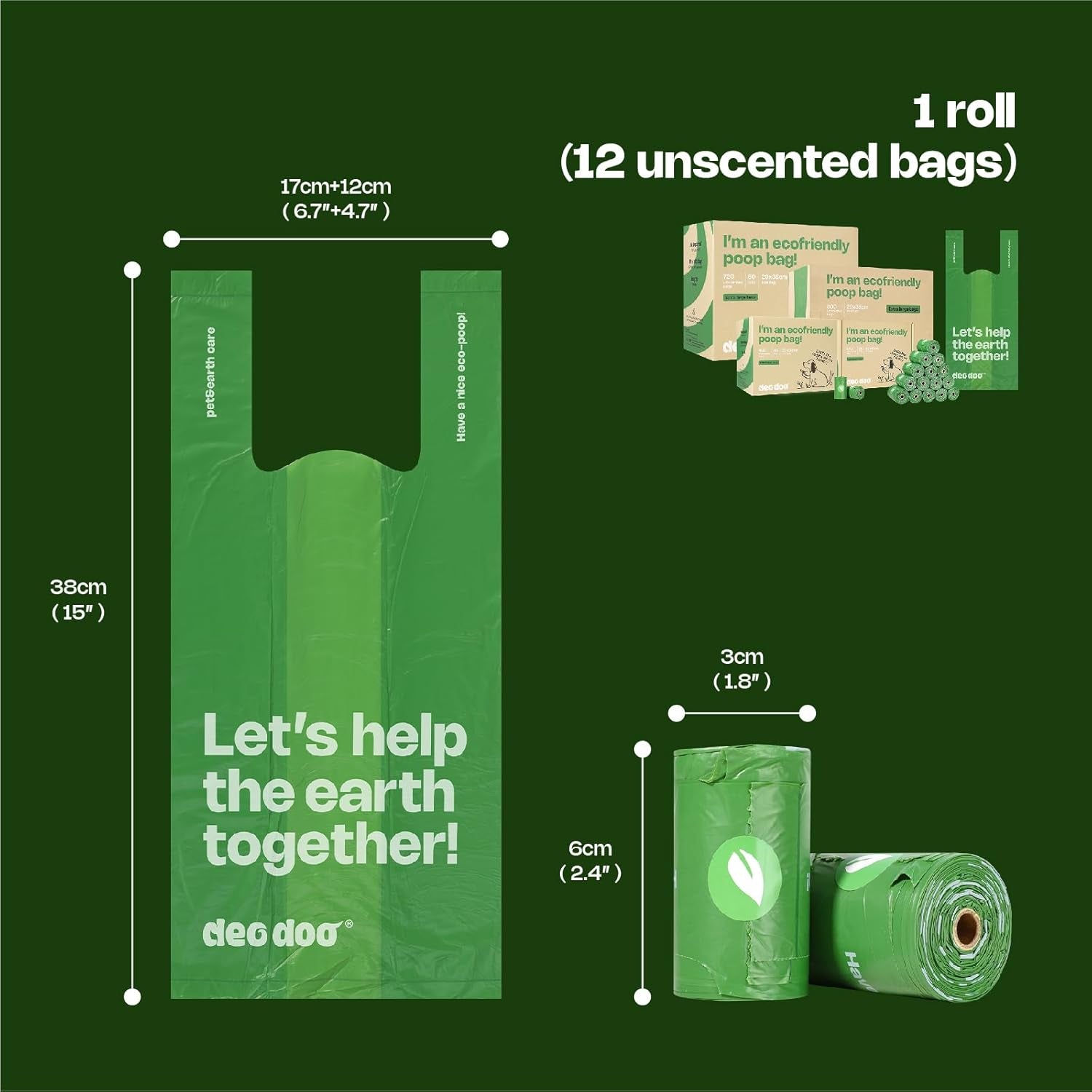 Dog Poop Bags with Handles Large Size 20 Rolls 240 Counts Big Sizes Leak Proof and Extra Thick Waste Bags Refill Rolls for Walking Medium Large Dogs Cats Litter Unscented