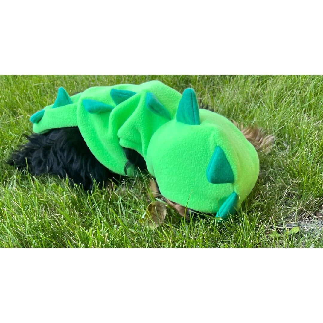 Dinosaur Dog or Cat Costume, Handmade Fleece Halloween Pet Dress-Up, Festive Dog Halloween Outfit