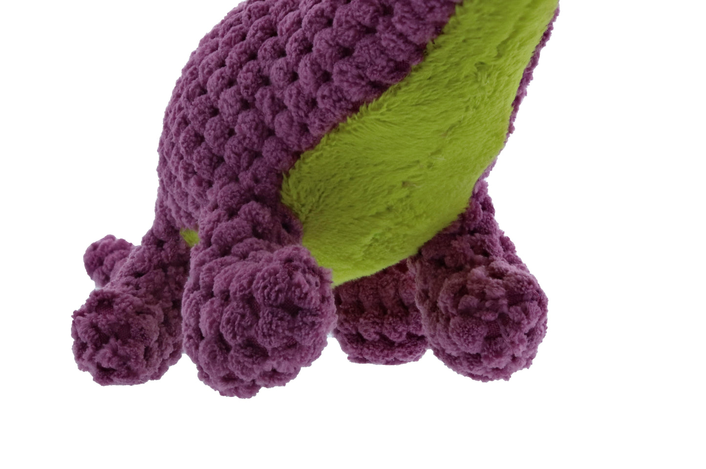 Jurassic Cord Crew Brachiosaurus Dog Toy – Durable Squeaky Plush for Small Dogs, Purple Dinosaur Chew & Tug Toy