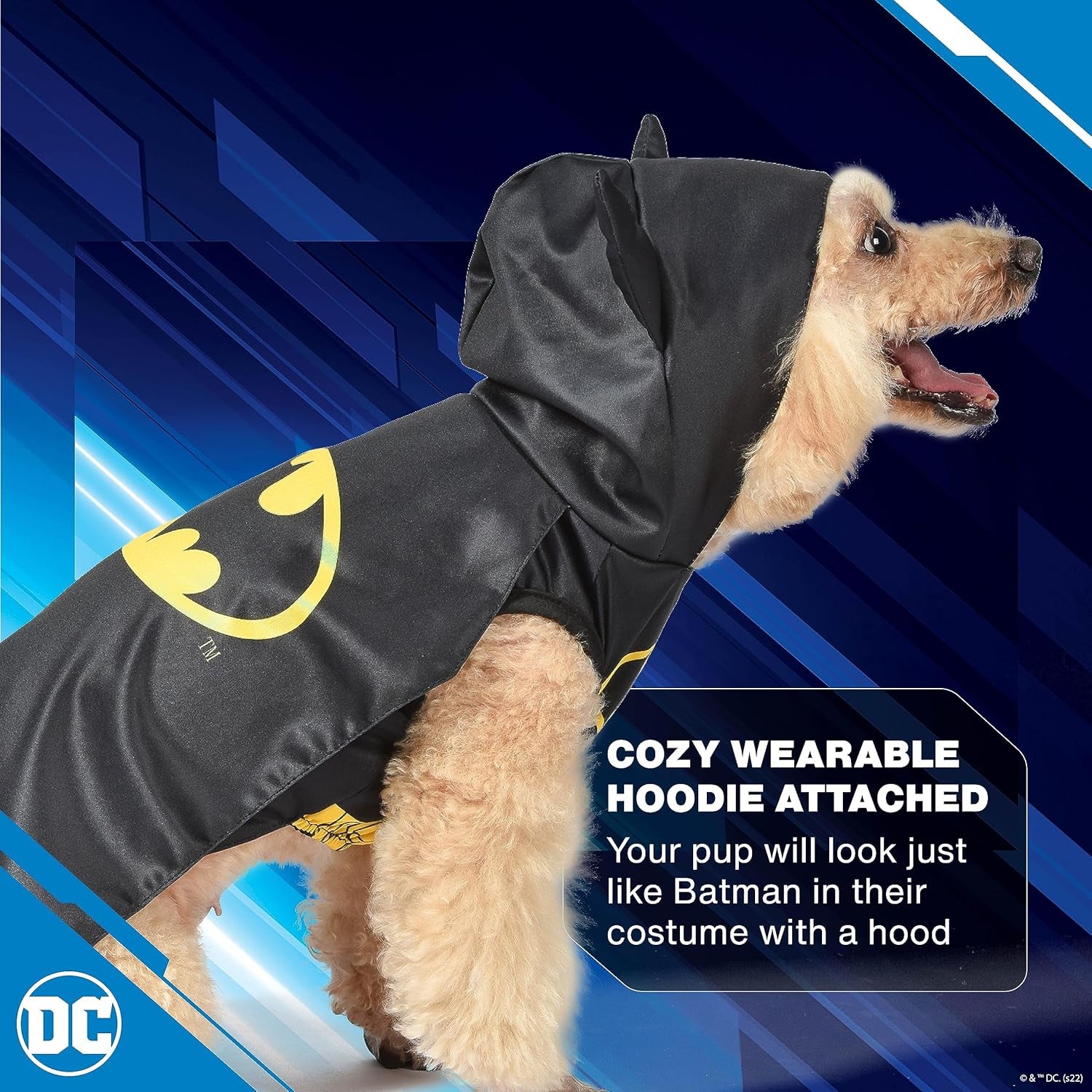 Batman Dog Costume, Size Small | Best  Batman Halloween Costume for Small Dogs | Funny Dog Costumes | Official Batman Costume for Pets Halloween