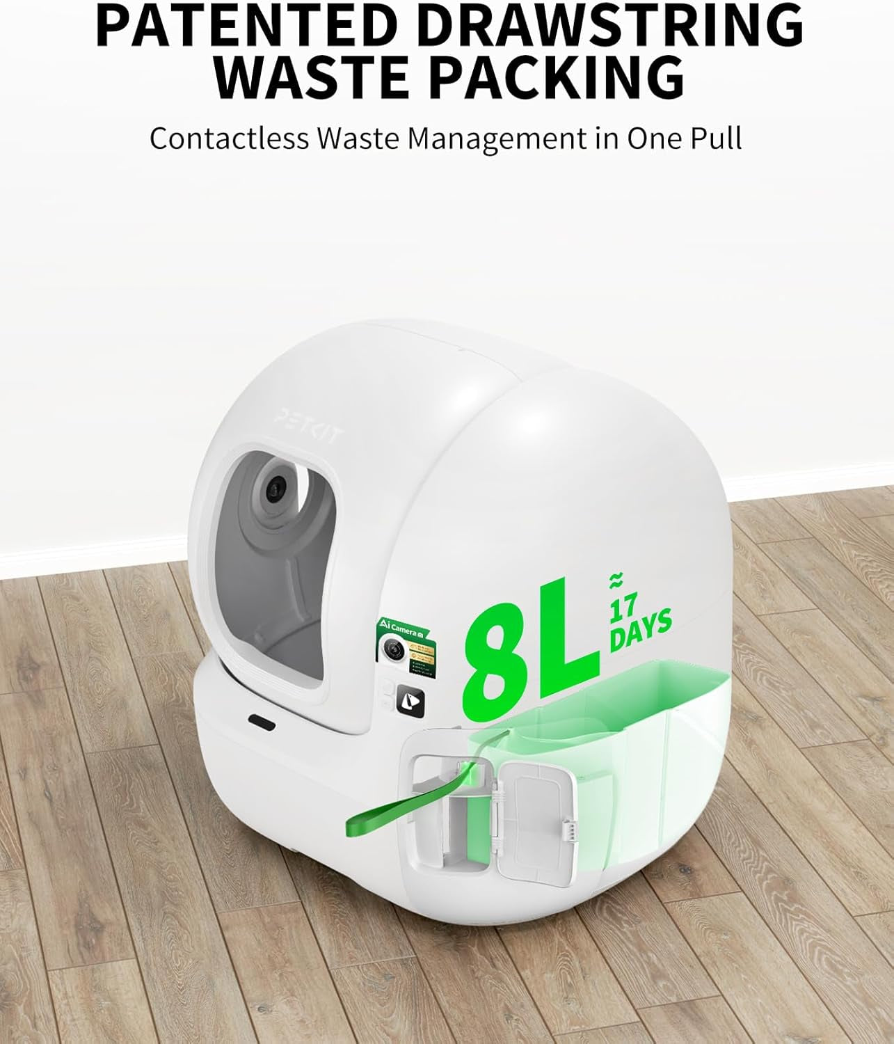 2025 Purobot Max Pro Ai-Camera Self Cleaning Cat Litter Box, 210° Wide Angle Lens Night Vision Cat Facial Recognition Automatic Litter Box with 5G Wifi App Control Odor-Free