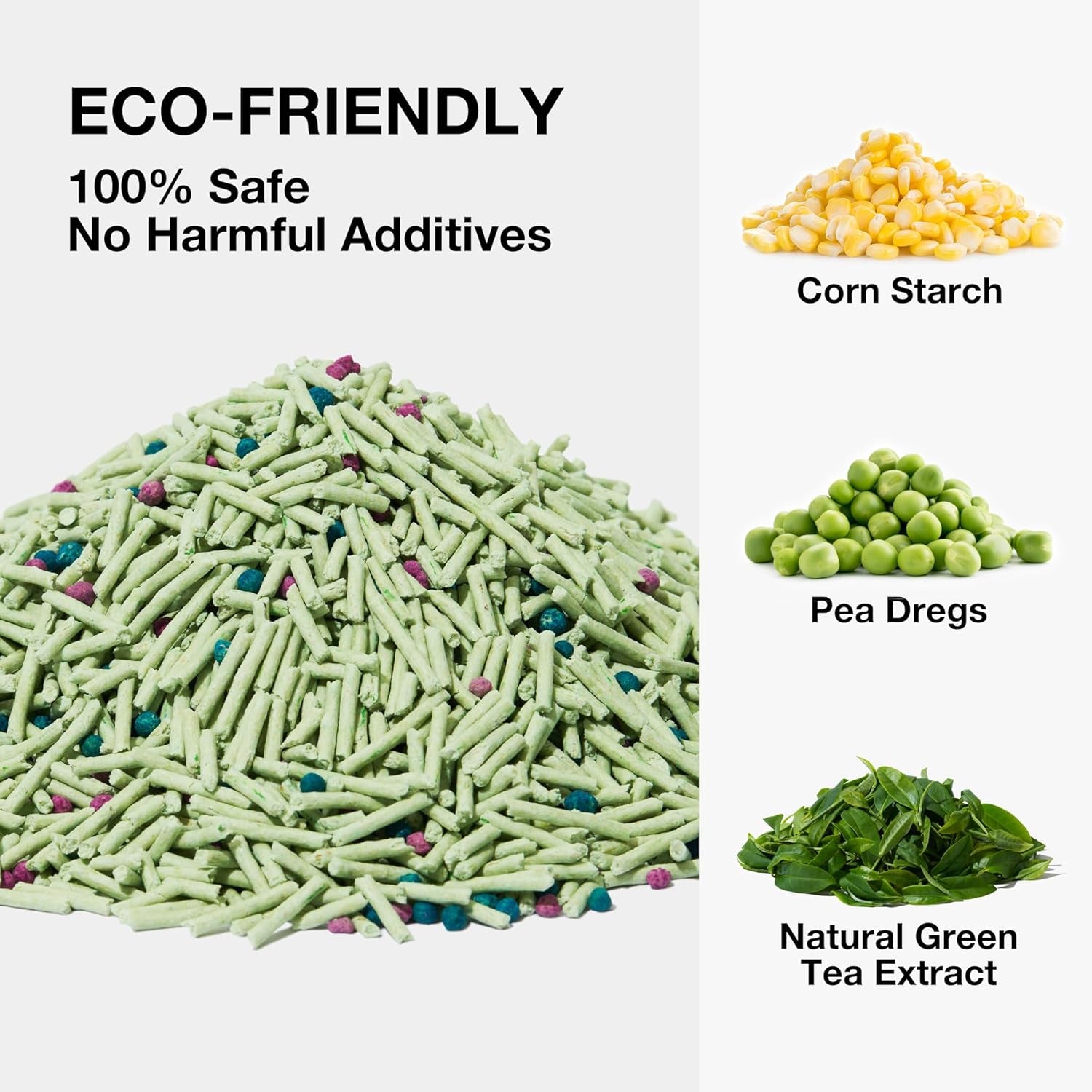 Tofu Cat Litter, Natural Kitty Litter Strong Clumping Flushable Cat Litter Pellets Ultra Absorbent, Odor Control, Dust-Free, Low Tracking Eco-Friendly Tofu Litter, Greentea(5.5Lb×4Bags)