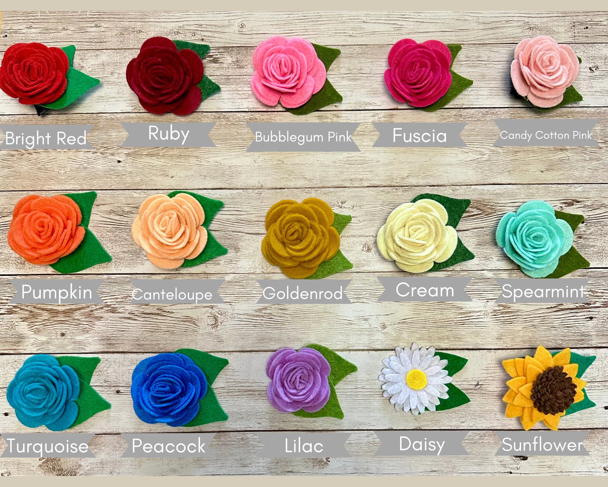 Dog or Cat Collar Flower- 2" or 3" Felt Dog/Cat Collar Flower Attachment -Removable Pet Collar Accessory-Kids,Wedding,Gift,Backpack,Multiuse