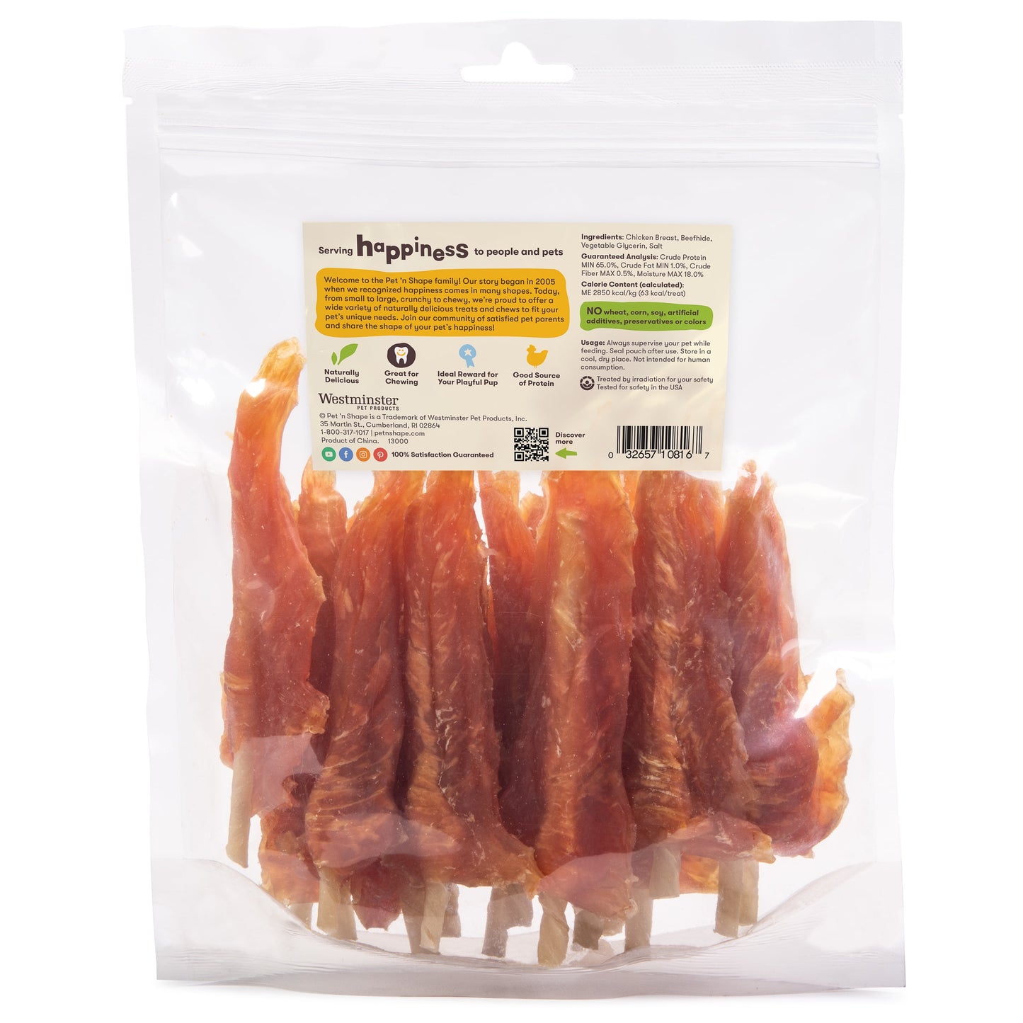 Chik 'N Skewers - Chicken Wrapped Rawhide Chew Dog Treats - 1 Pound