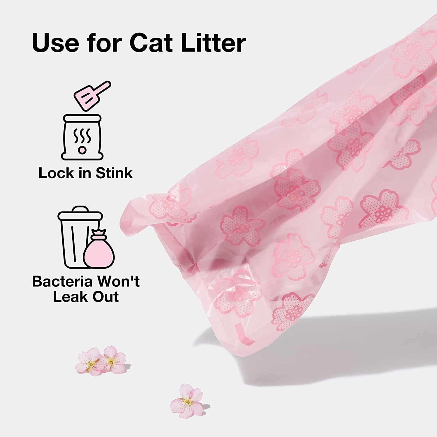 Cherry Blossom Scented Dog Poop Bags, Leak Proof, Extra Thick and Large Pet Waste Bags for Dog Walking and Cat Litter, 20 Refill Rolls, 300 Bags, Pink