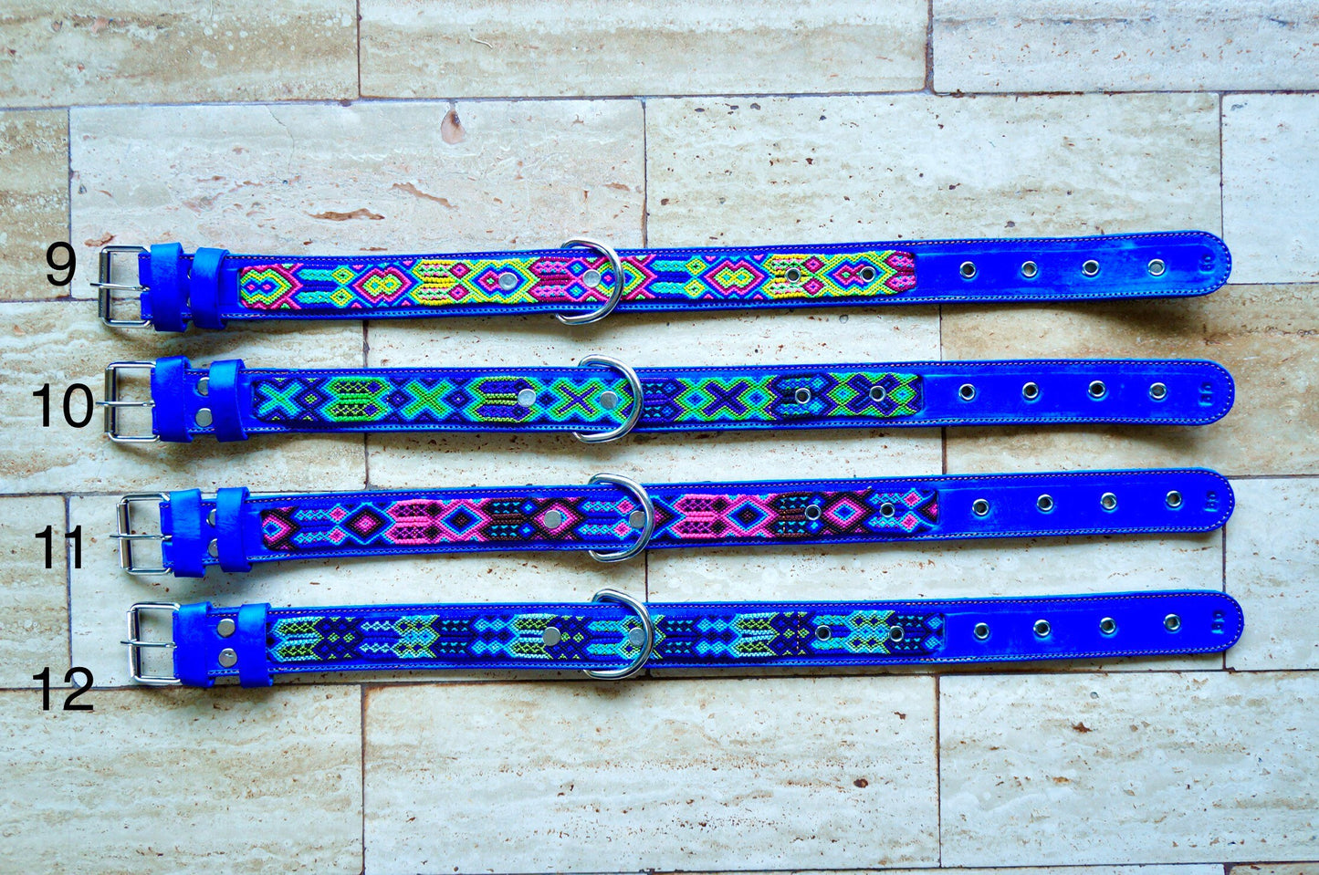 Large Leather Dog Collar | Woven Nylon Dog Collar | Fiesta Collar | Handmade Mexican Dog Collar | Large Dog Accessory