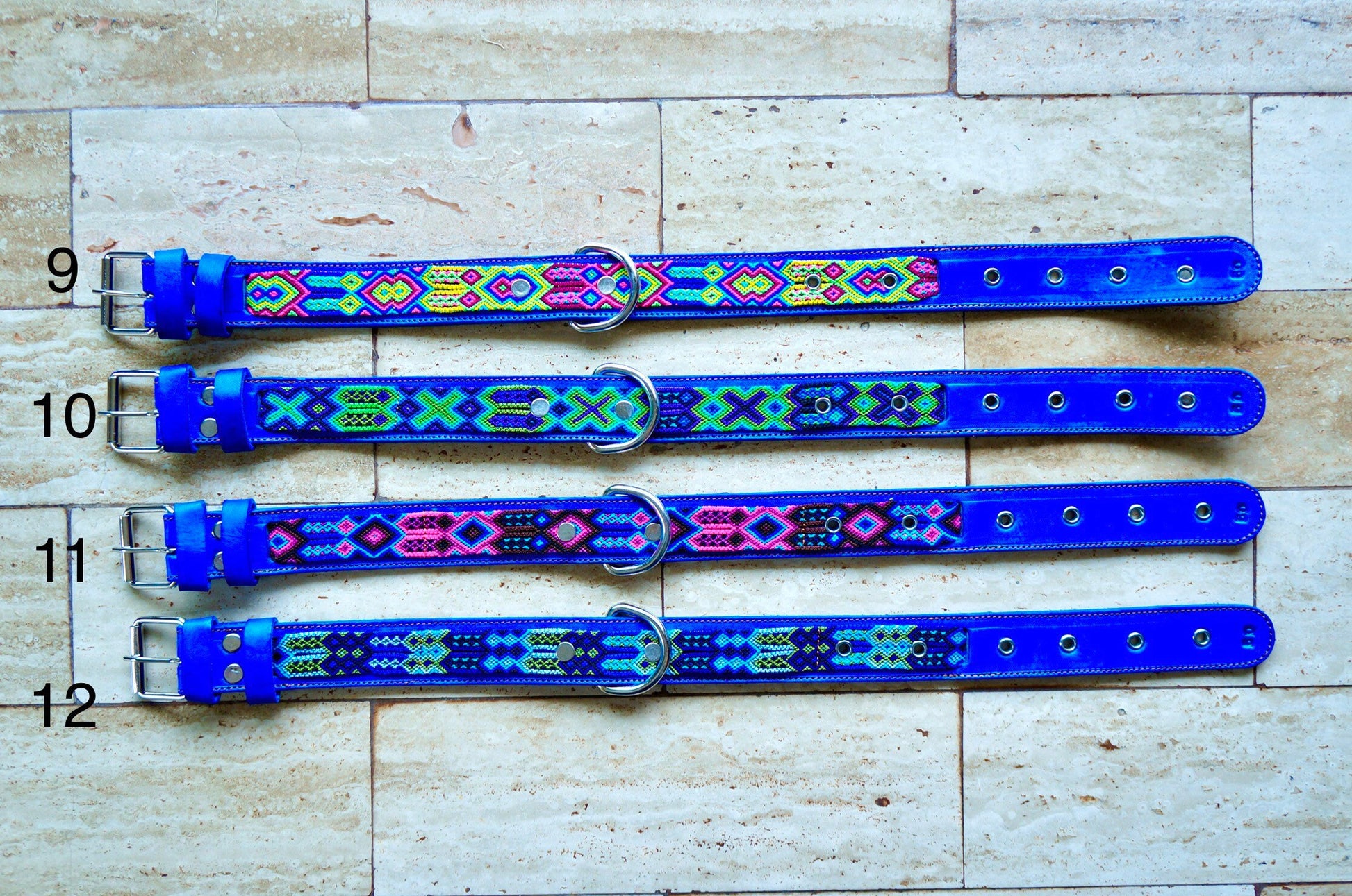 Large Leather Dog Collar | Woven Nylon Dog Collar | Fiesta Collar | Handmade Mexican Dog Collar | Large Dog Accessory