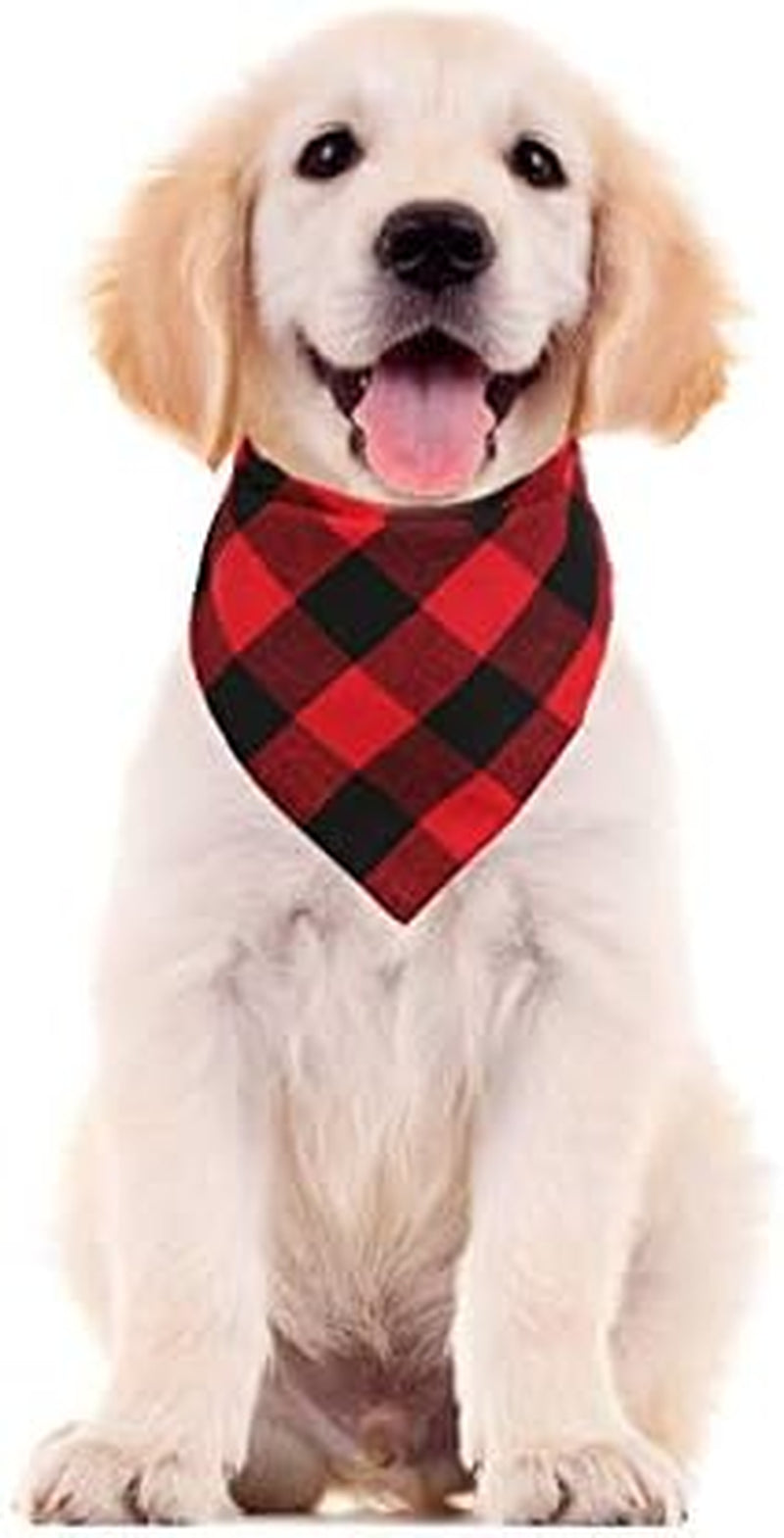 4 Pcs Dog Bandana Christmas Plaid Pet Triangle Scarf Accessories Bibs
