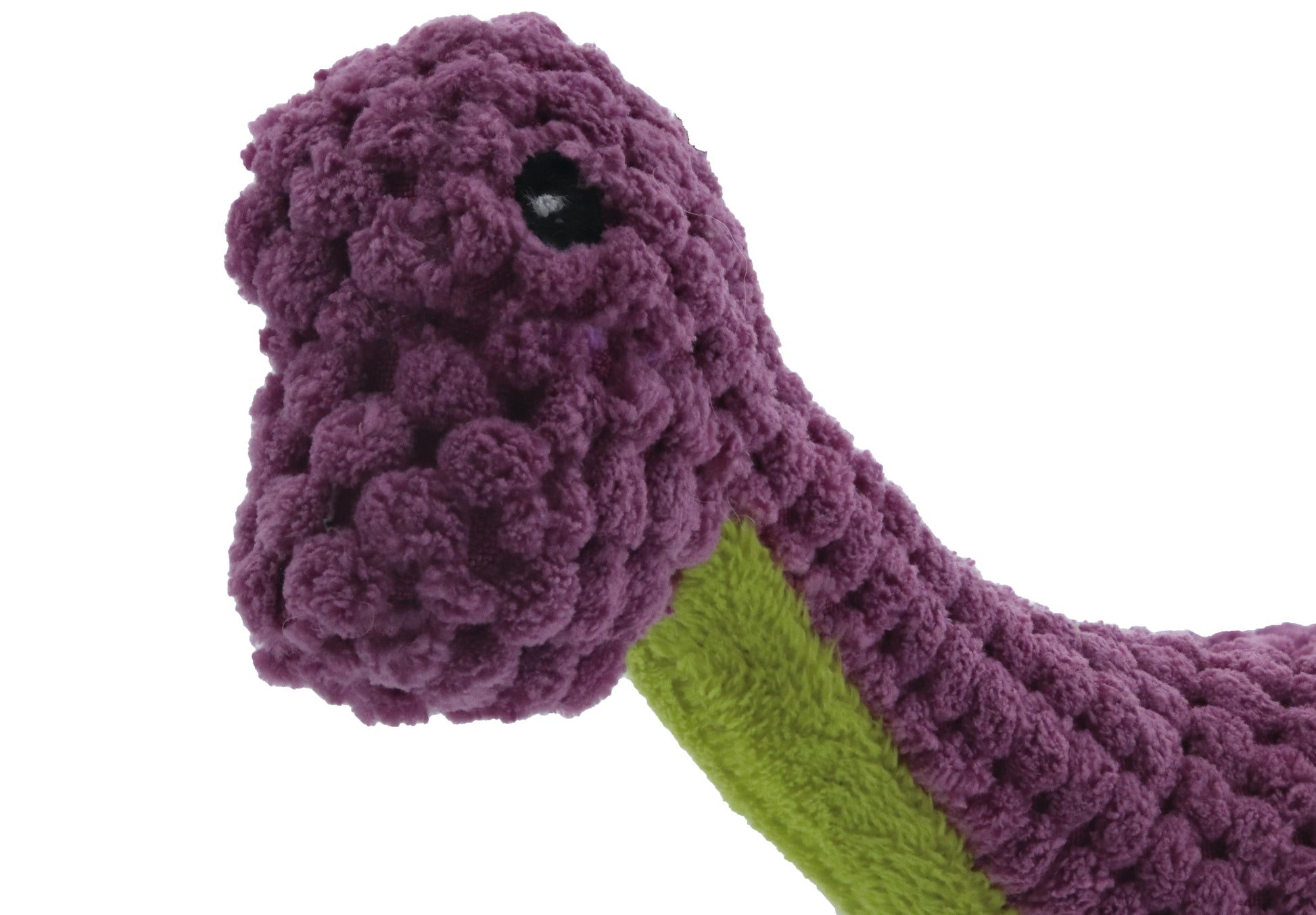 Jurassic Cord Crew Brachiosaurus Dog Toy – Durable Squeaky Plush for Small Dogs, Purple Dinosaur Chew & Tug Toy