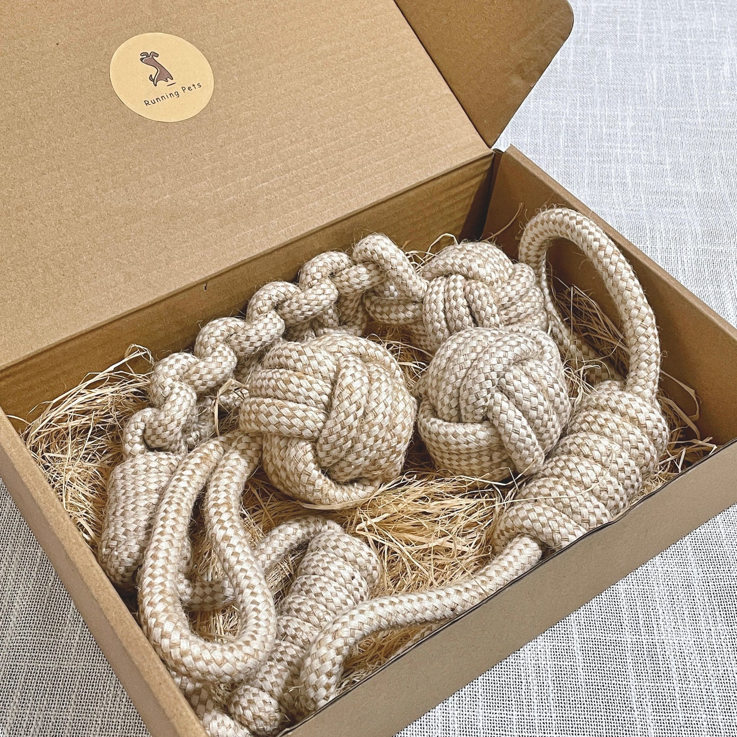 Natural Cotton Rope Dog Toy Gift Box: Durable, Non-Toxic