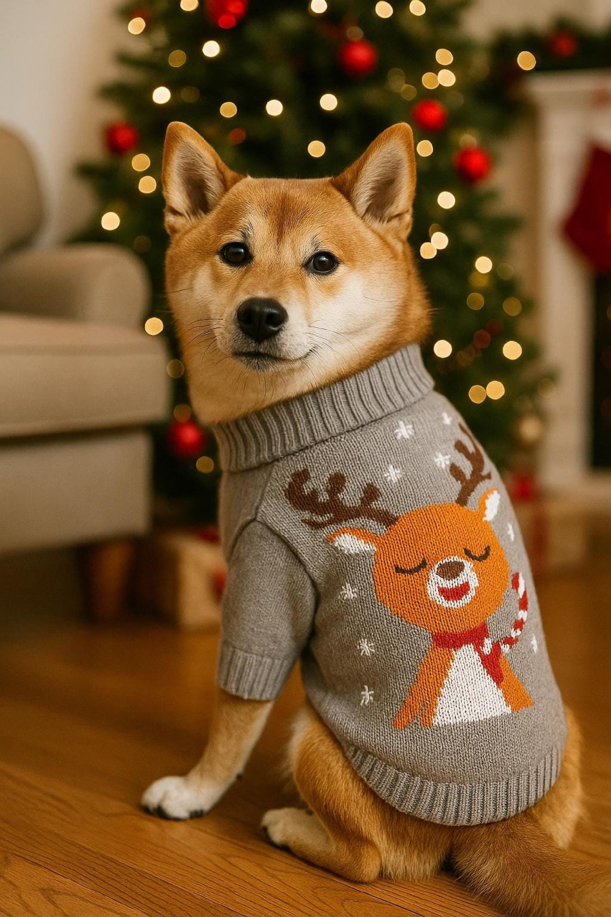 Christmas Ugly Dog Sweater, XS–2XL • Reindeer/Moose/Bones • Cozy Knit Pet Clothing • Winter Dog Apparel